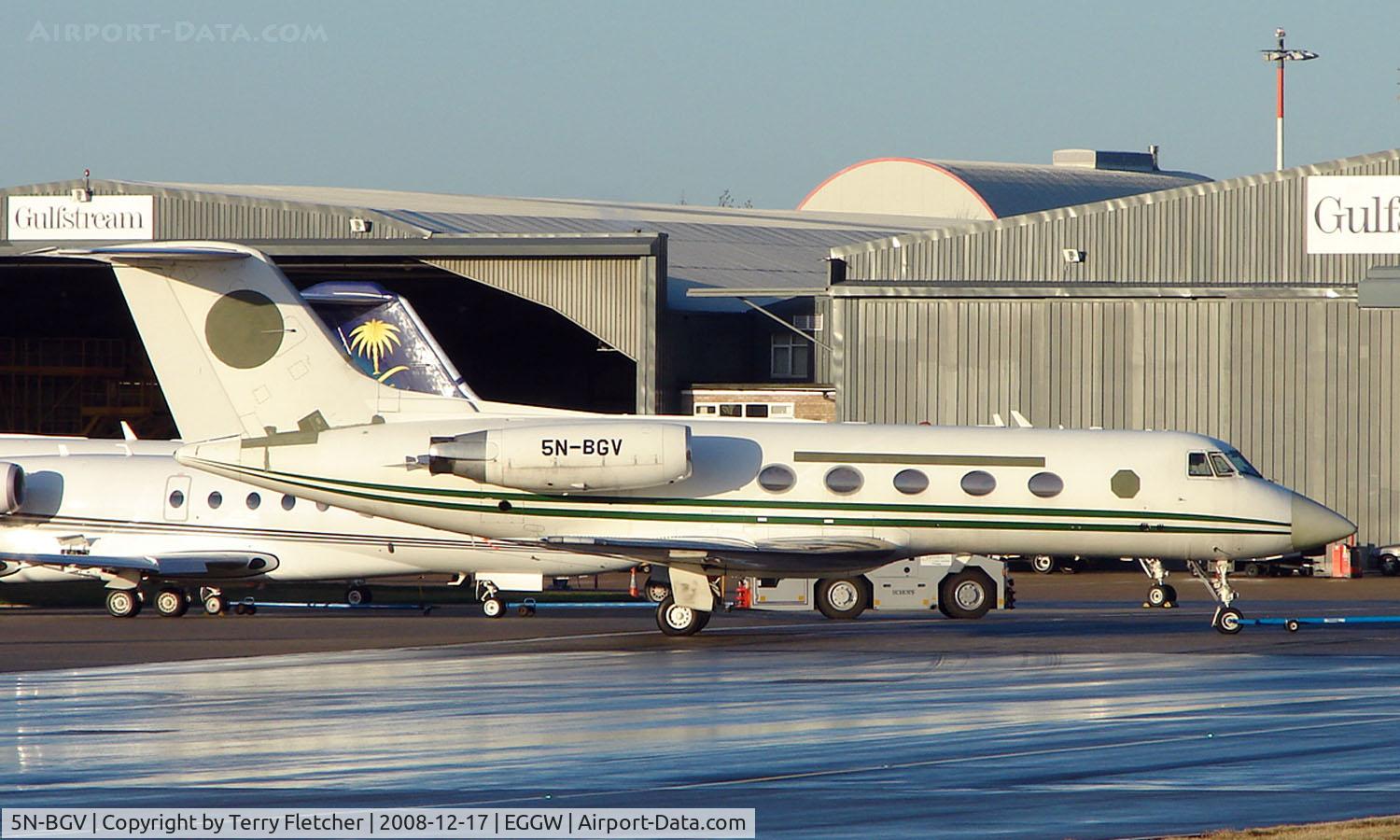 5N-BGV, 1976 Grumman G-1159 Gulfstream II C/N 177, former Nigerian Goverment Gulf 2 5N-AGV now wears 5N-BGV