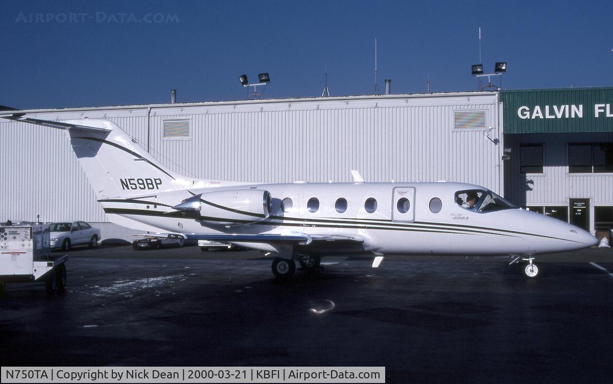 N750TA, 1999 Raytheon Aircraft Company 400A C/N RK-226, KBFI (RK-226 Seen here as N59BP is currently registered N750TA as posted)
