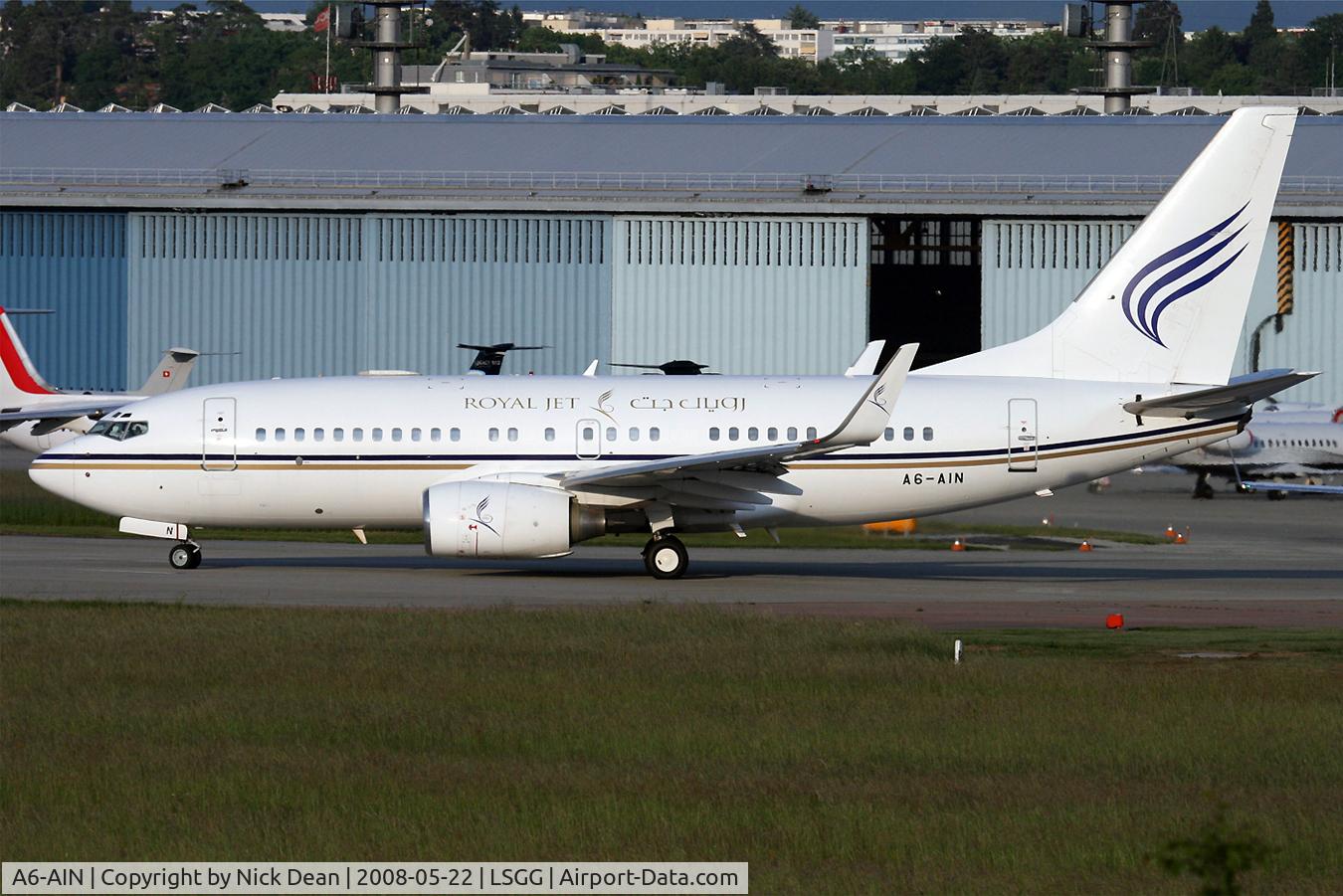 A6-AIN, 1999 Boeing 737-7Z5 BBJ C/N 29268, LSGG