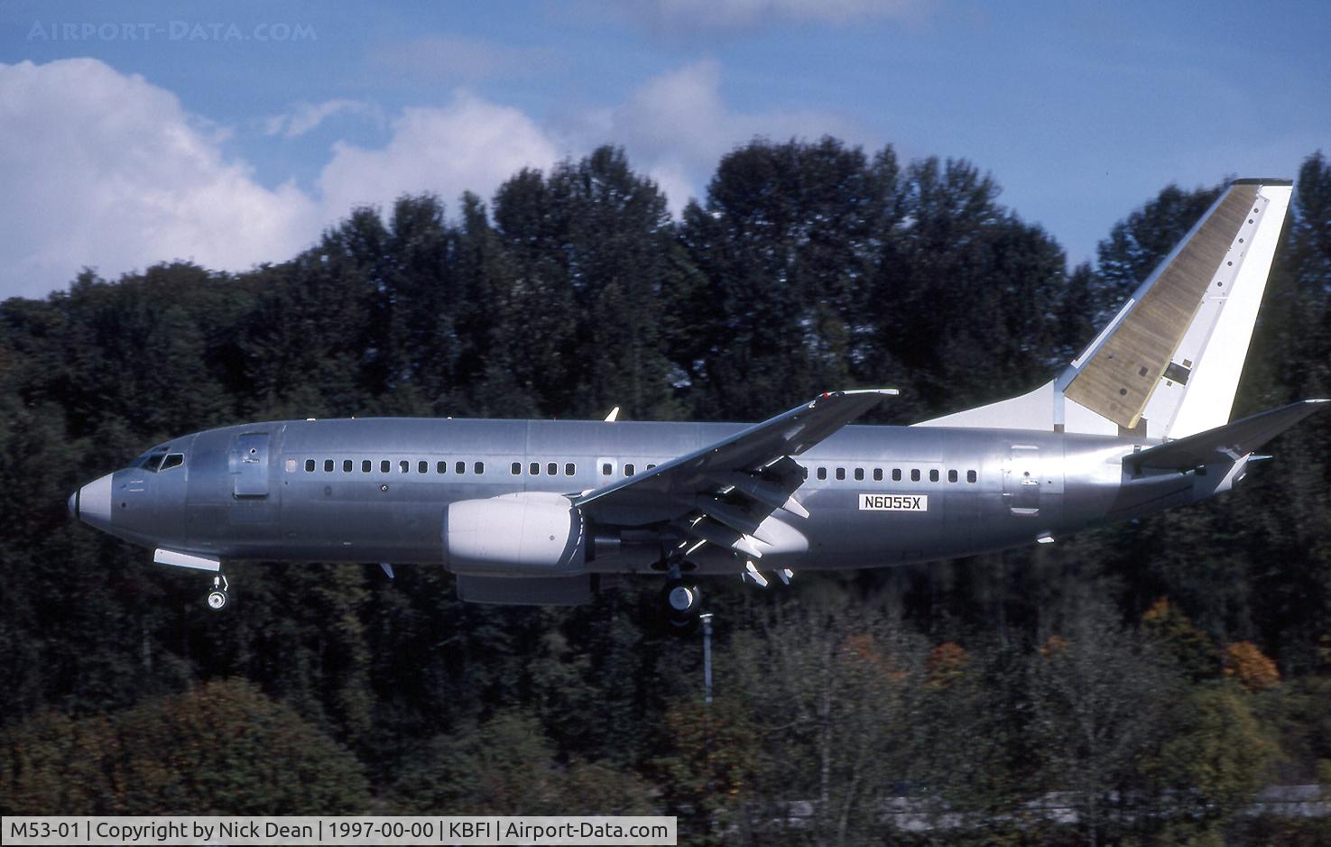 M53-01, 1999 Boeing 737-7H6 C/N 29274, KBFI (Seen here carrying test reg N6055X prior to delivery)