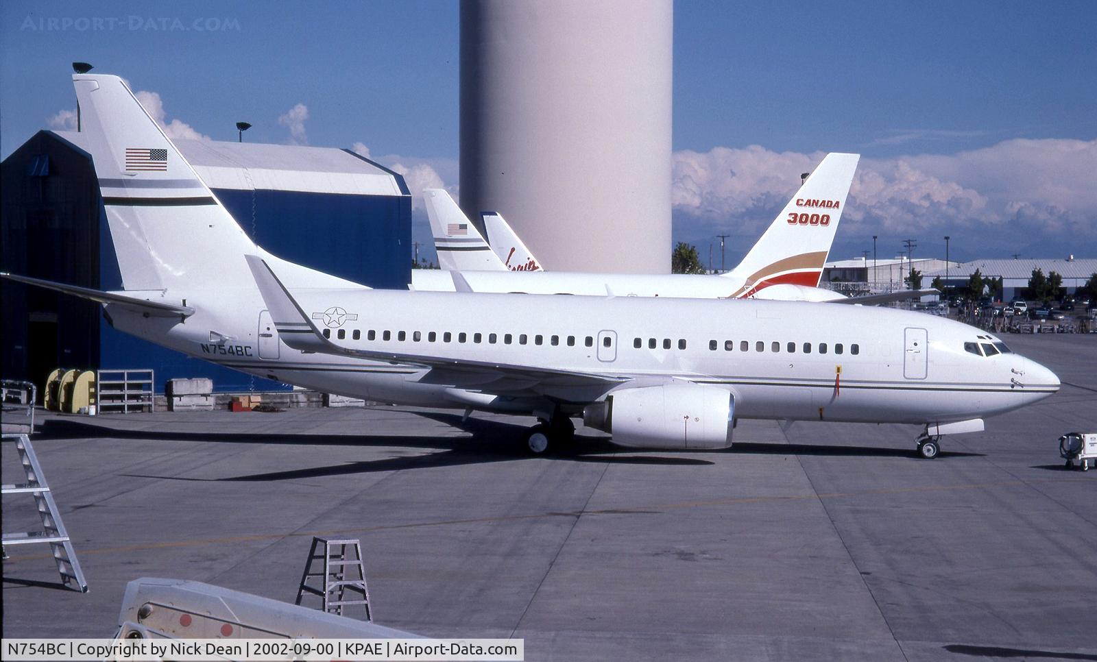 N754BC, Boeing 737-7CP C/N 30753, KPAE (One of the 2 ex Ford Motor Co. BBJ's during the transition to becoming US Army NG C-40's the other aircraft is parked in the background)