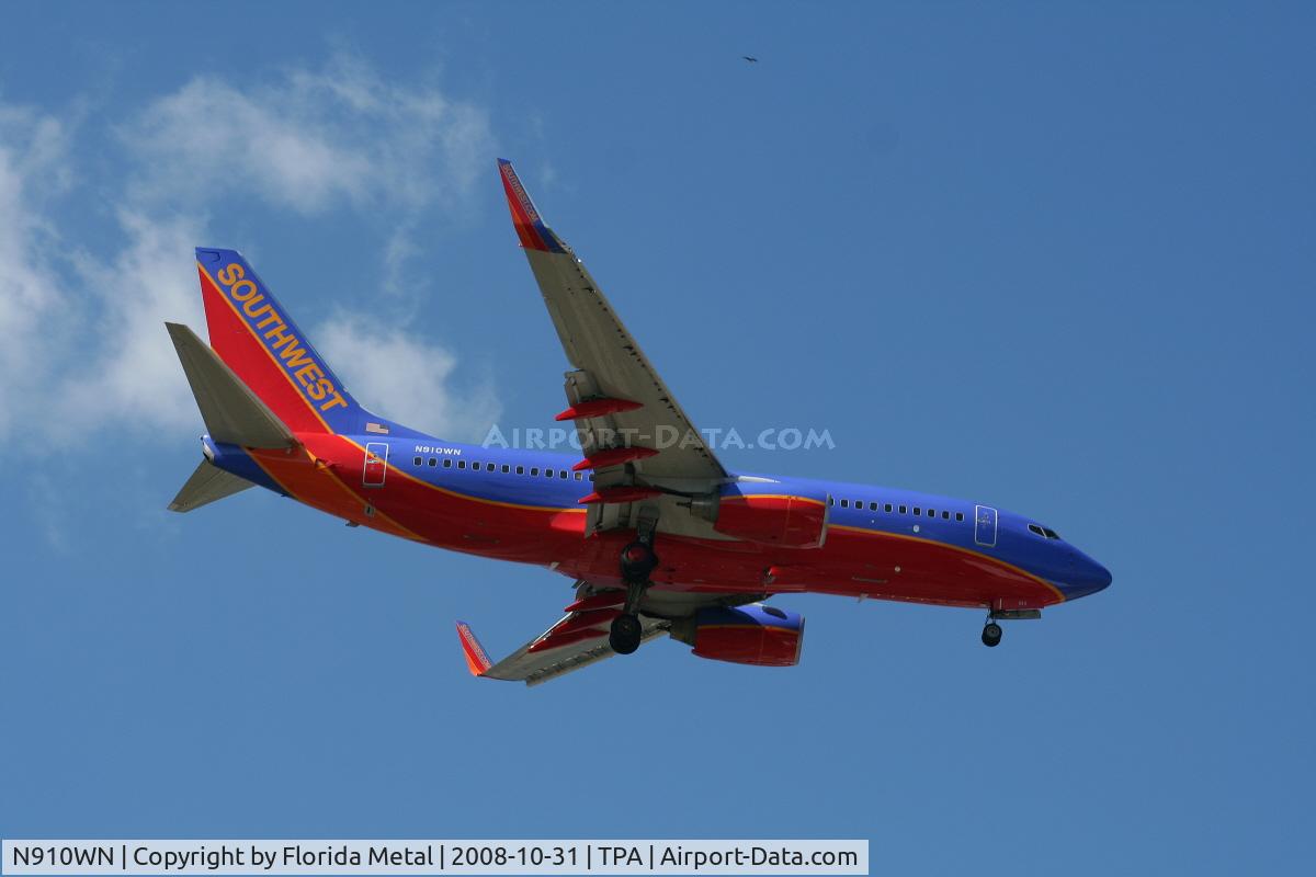 N910WN, 2008 Boeing 737-7H4 C/N 36618, Southwest 737-700