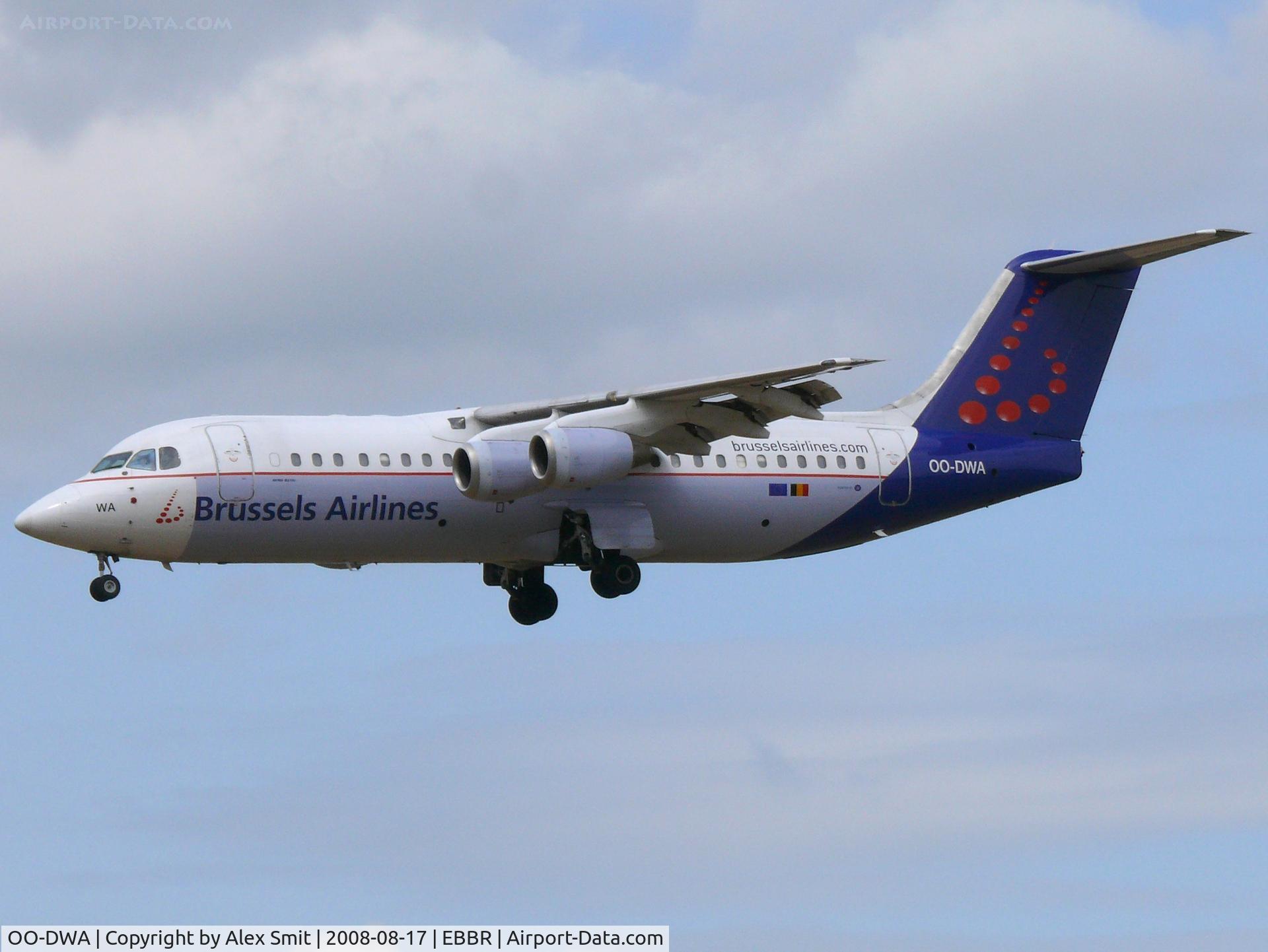 OO-DWA, 1997 British Aerospace Avro 146-RJ100 C/N E3308, British Aerospace BAe146-300/RJ100 OO-DWA Brussels Airlines