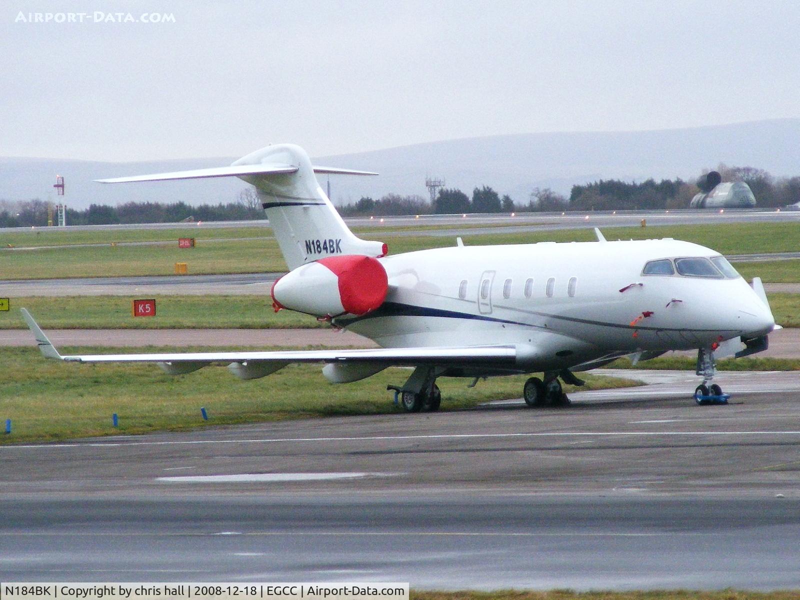 N184BK, 2008 Bombardier Challenger 300 (BD-100-1A10) C/N 20209, on the Ocean Sky ramp at Manchester