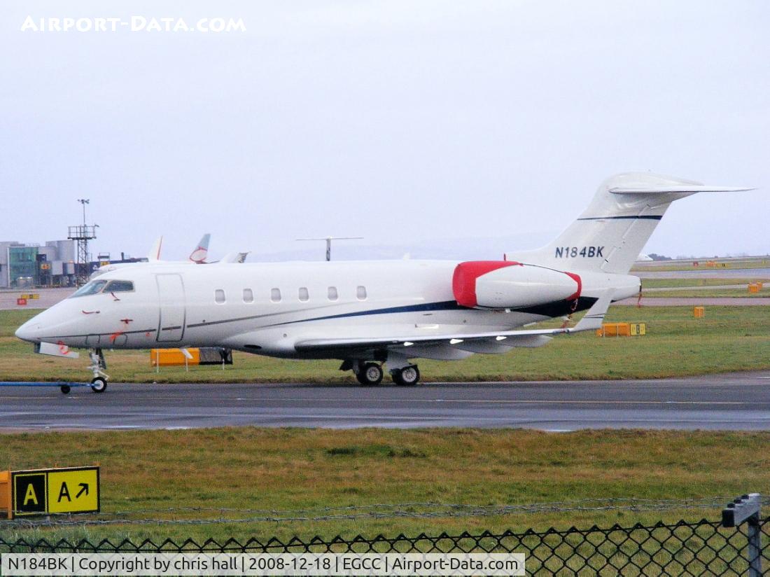 N184BK, 2008 Bombardier Challenger 300 (BD-100-1A10) C/N 20209, on the Ocean Sky ramp at Manchester
