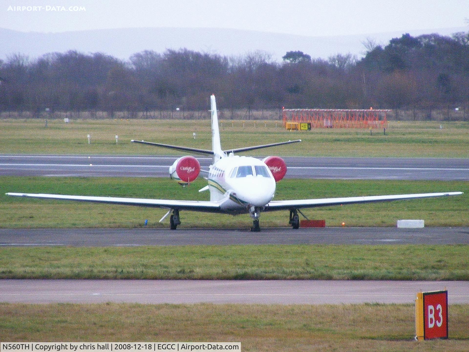 N560TH, 2001 Cessna 560XL Citation C/N 560-5215, on the Ocean Sky ramp at Manchester