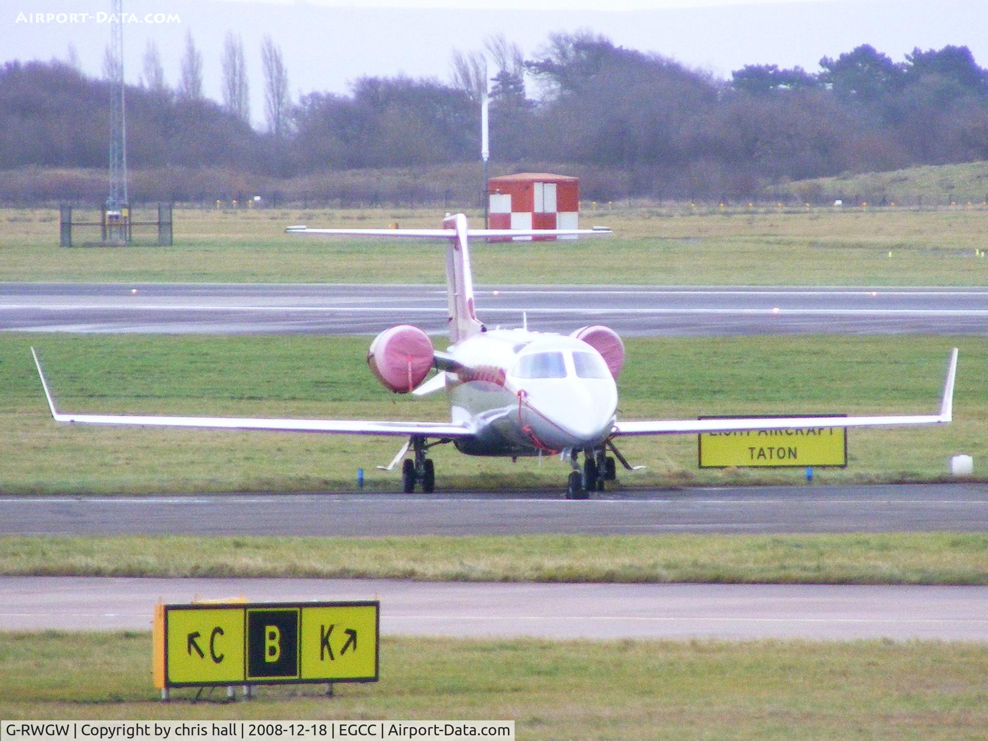 G-RWGW, 2002 Learjet 45 C/N 45-213, on the Ocean Sky ramp at Manchester