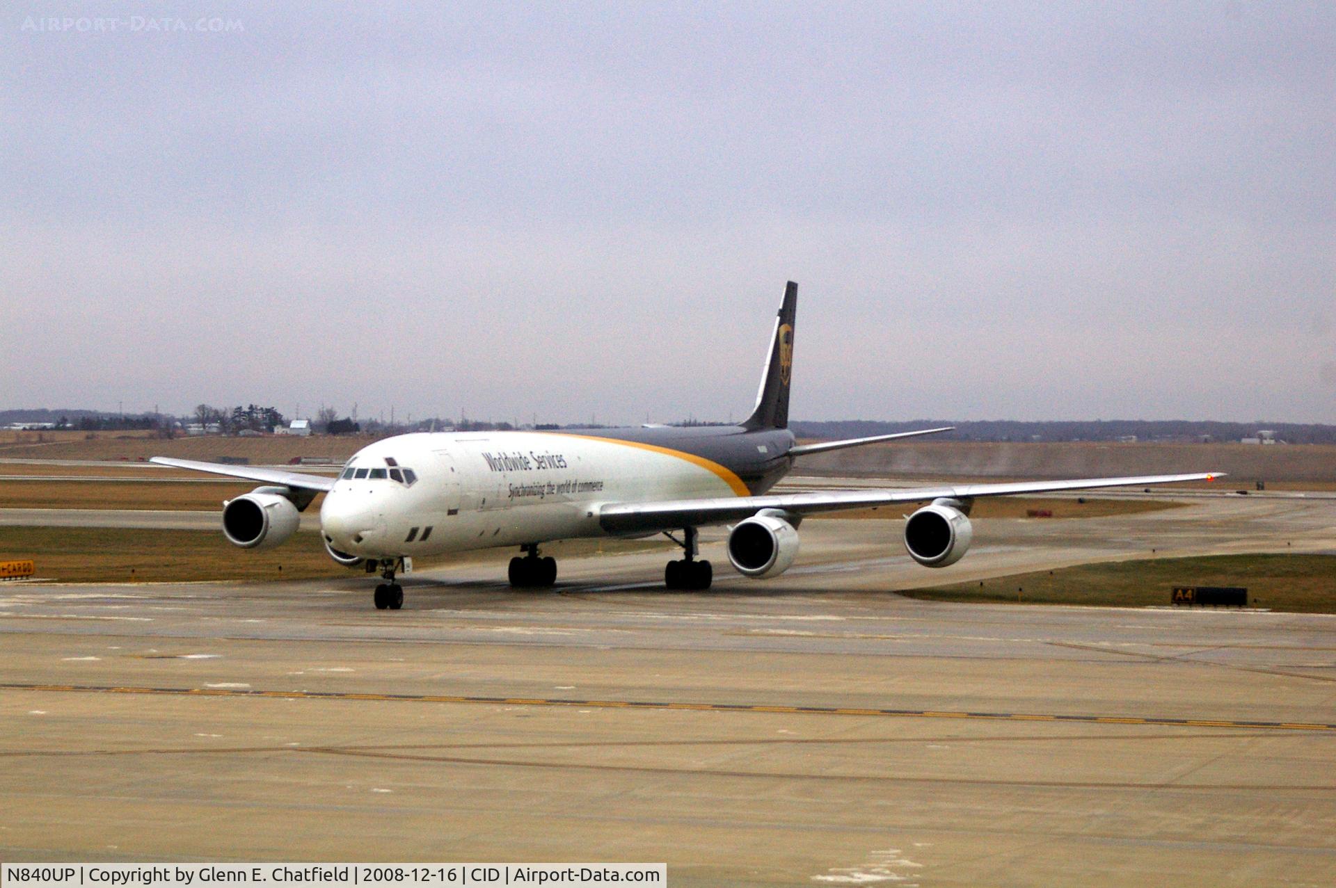 N840UP, 1970 Douglas DC-8-73F C/N 46140, Taxiing on Alpha 4 to the cargo ramp