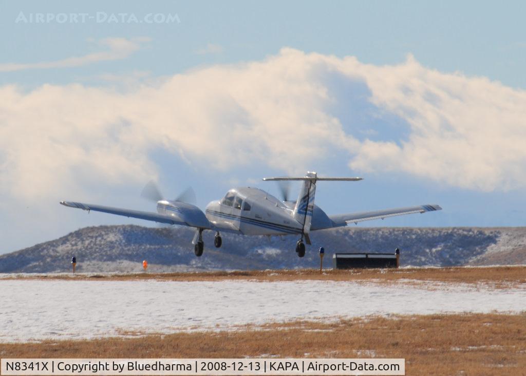 N8341X, Piper PA-44-180T Turbo Seminole C/N 44-8107043, Landing on 17L on a very windy day.