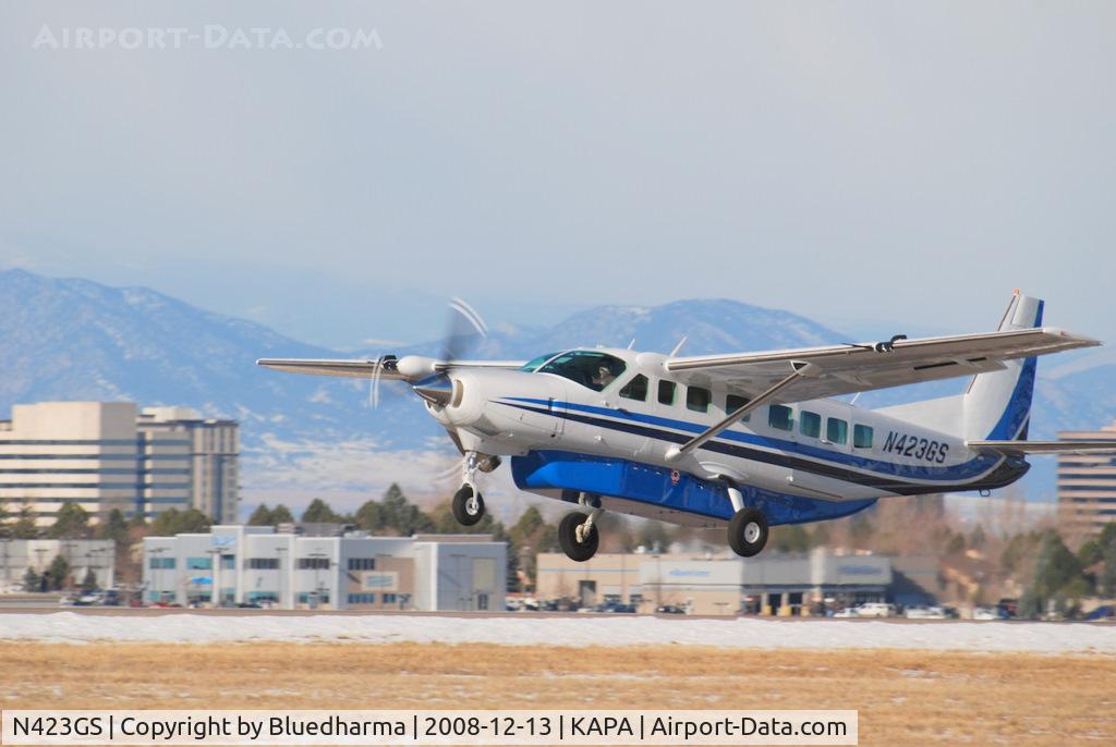 N423GS, 2008 Cessna 208B Grand Caravan C/N 208B2048, Landing on 17L on a very windy day.