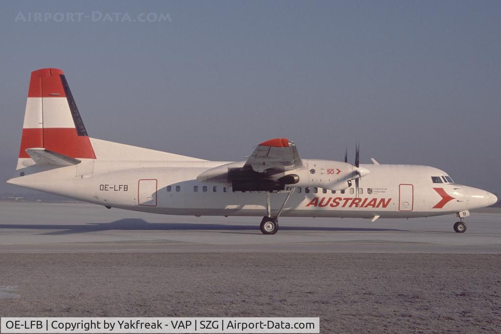 OE-LFB, 1988 Fokker 50 C/N 20123, Austrian Air Service Fokker 50