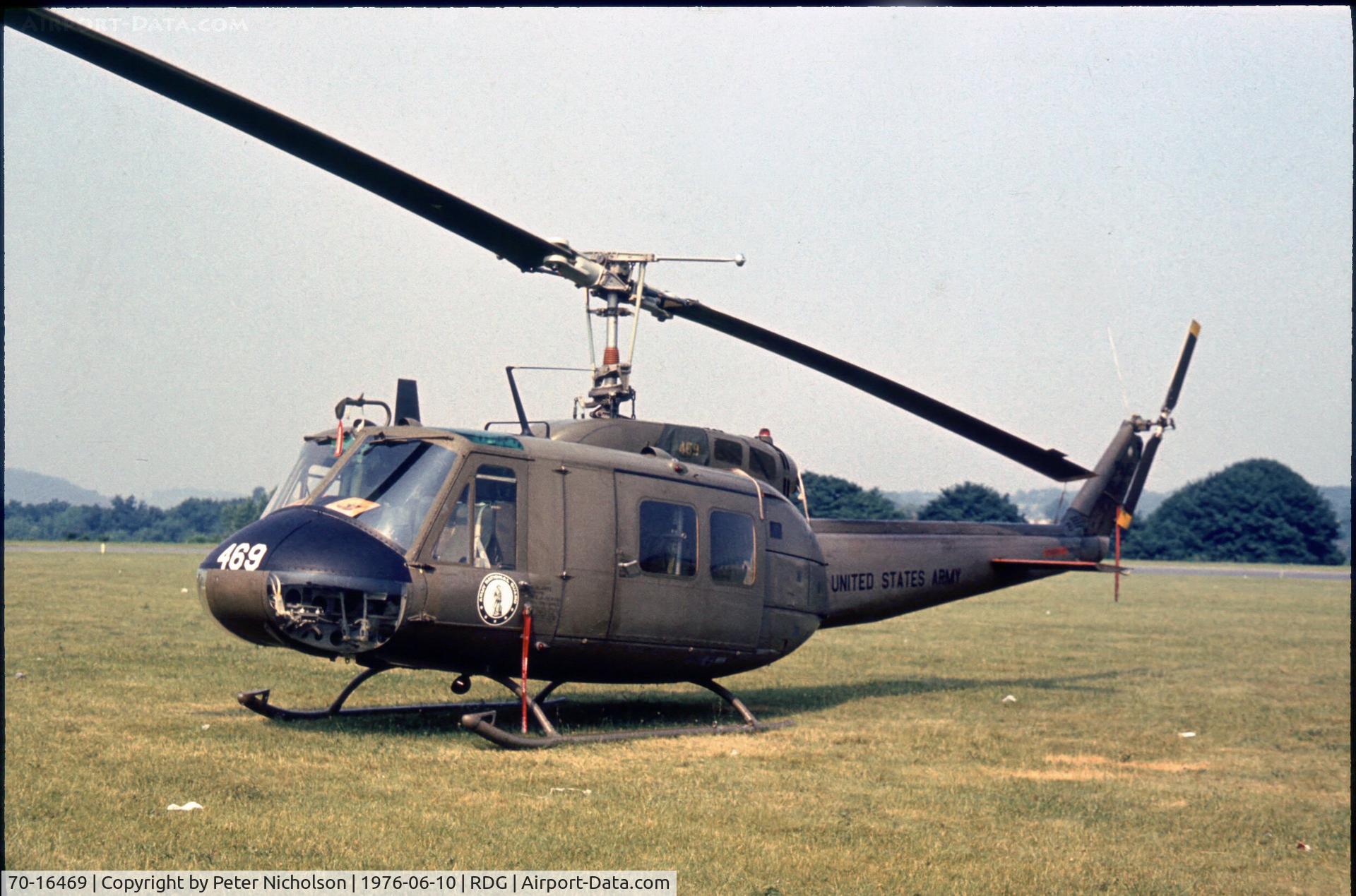 70-16469, 1970 Bell UH-1H Iroquois C/N 12774, UH-1H Iroquois of 28 Aviation Battalion Pennsylvania Army National Guard was a visitor at the 1976 Reading Air Show
