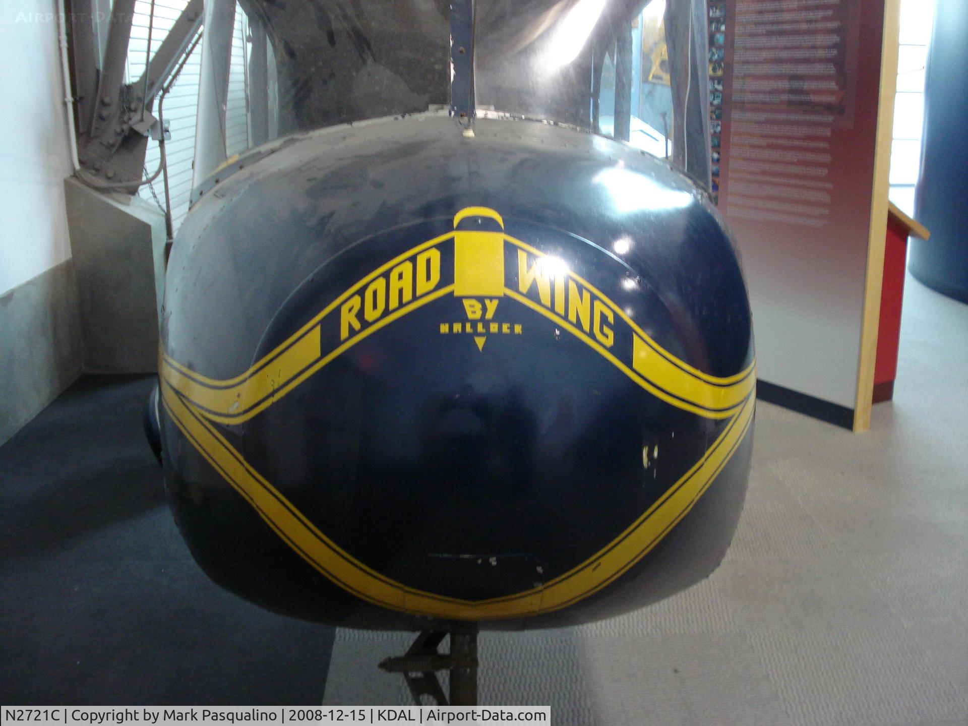 N2721C, 1958 Hallock Bruce King HALLOCK ROAD WING HT-1 C/N 1, Hallock Road Wing HT-1