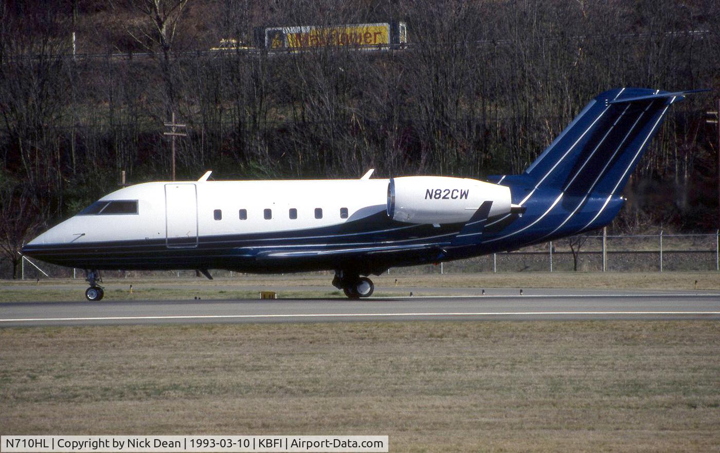 N710HL, 1982 Canadair Challenger 600 (CL-600-1A11) C/N 1050, KBFI (The original N82CW seen here was replaced by a CL604 the aircraft shown is now registered as posted N710HL)