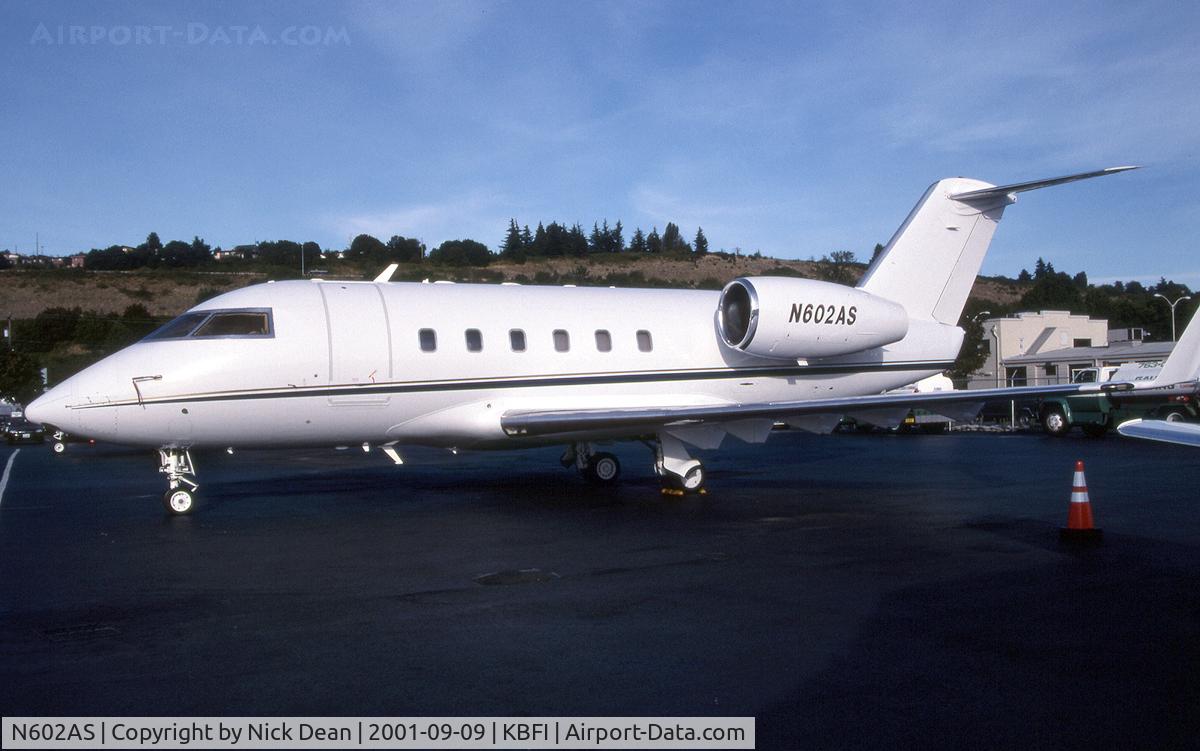 N602AS, 1982 Canadair Challenger 600S (CL-600-1A11) C/N 1054, KBFI (Currently registered N217RM)