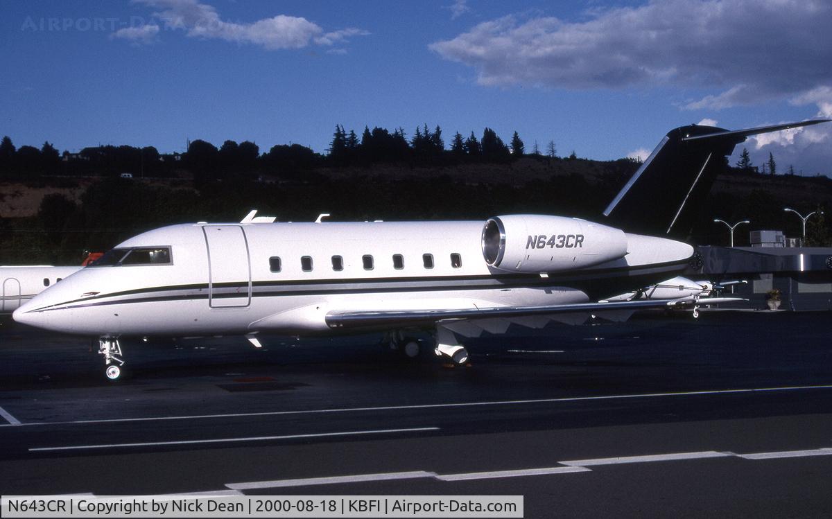 N643CR, 1982 Canadair Challenger 600S (CL-600-1A11) C/N 1055, KBFI