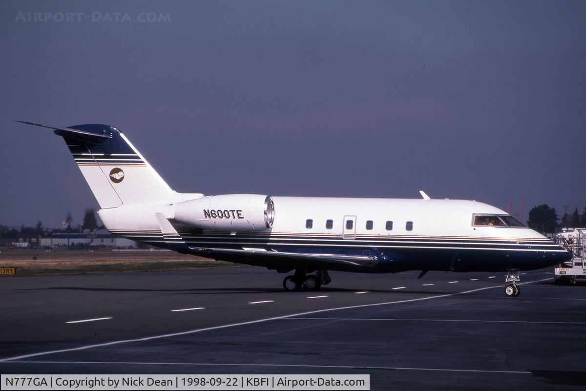 N777GA, 1982 Canadair Challenger 600 (CL-600-1A11) C/N 1056, KBFI (C/N 1056 seen here as N600TE is currently registered N777GA as posted)