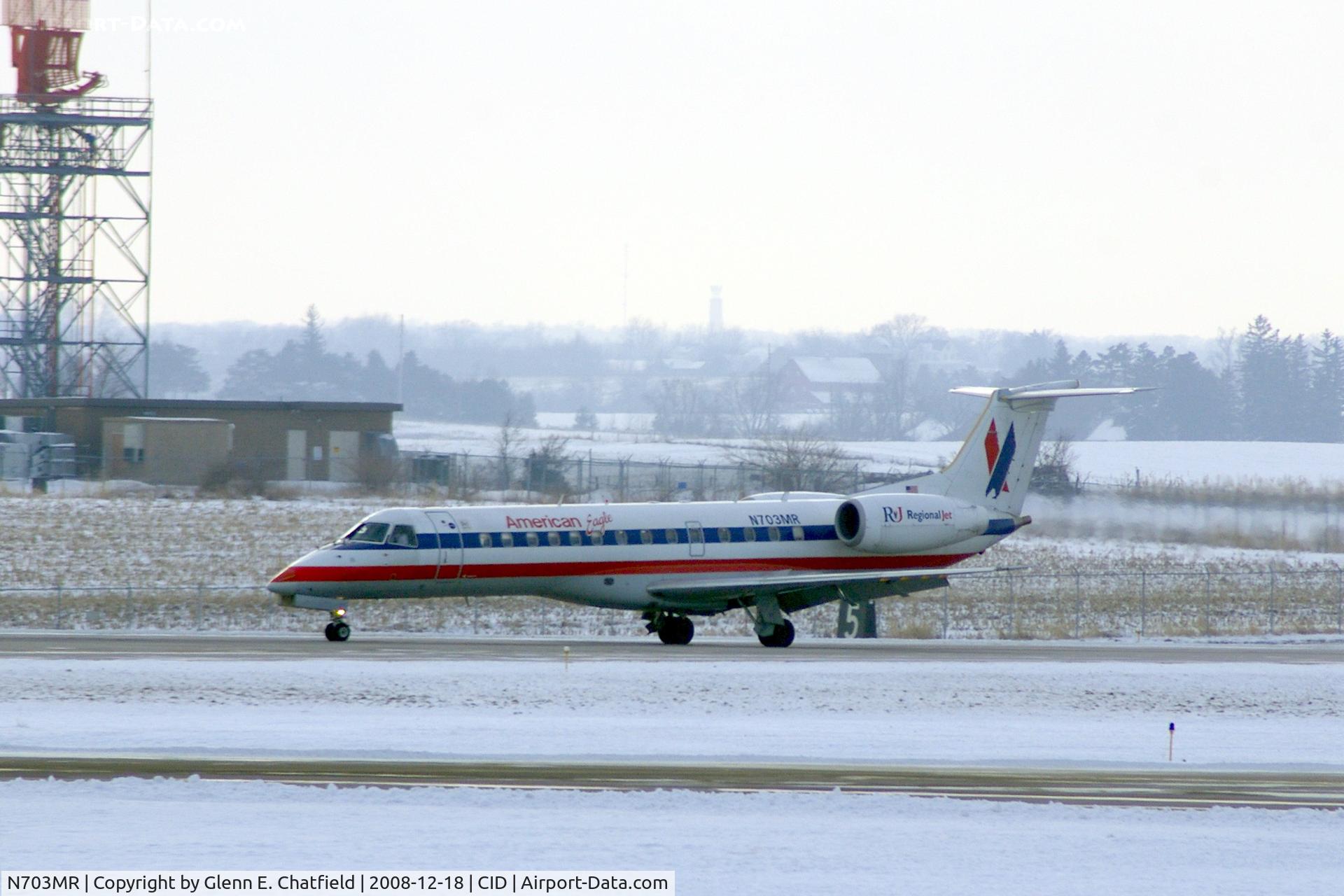 N703MR, 1999 Embraer ERJ-135LR (EMB-135LR) C/N 145173, Landing roll-out on Runway 9.