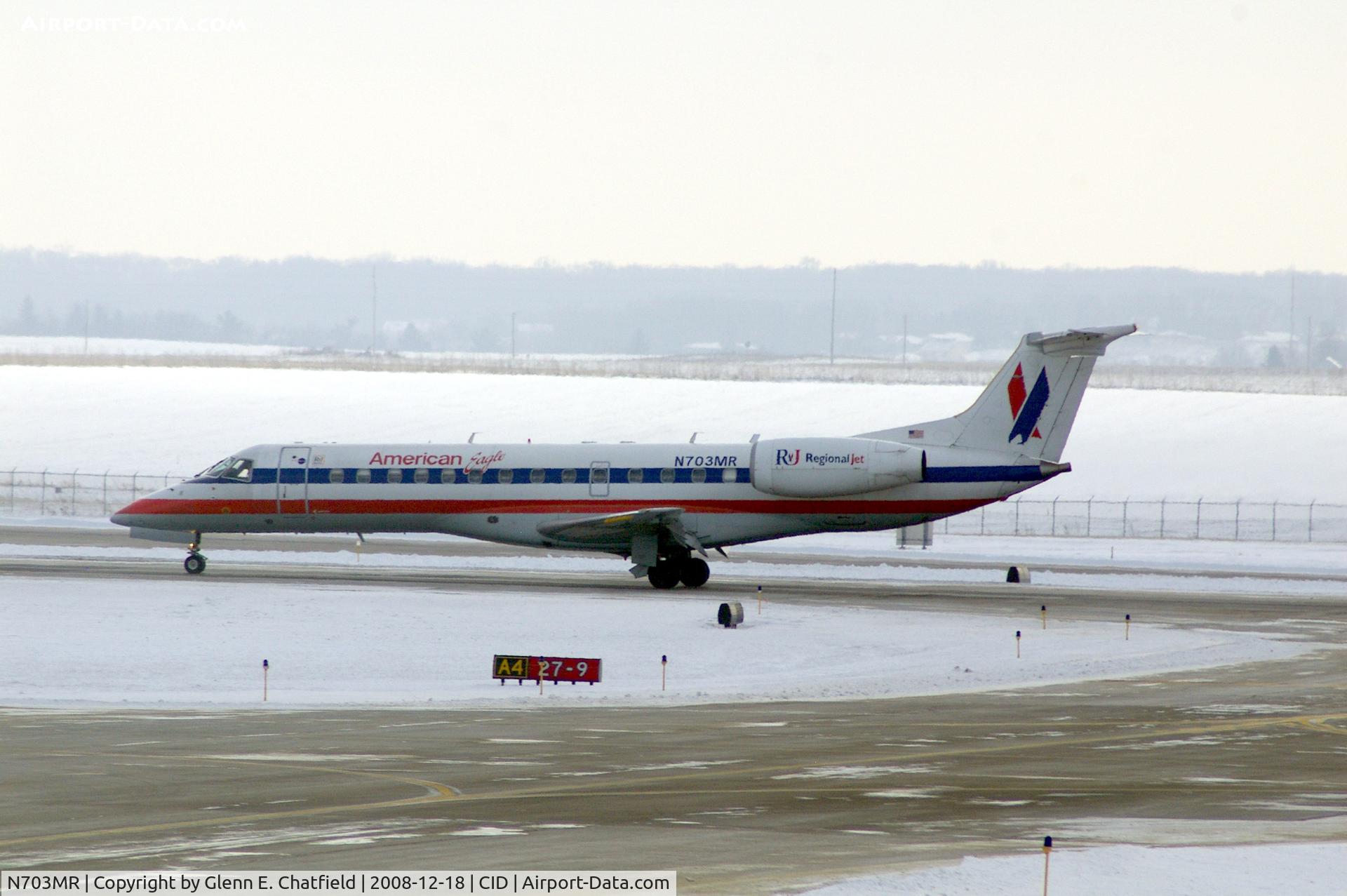 N703MR, 1999 Embraer ERJ-135LR (EMB-135LR) C/N 145173, Landing roll-out on Runway 9.