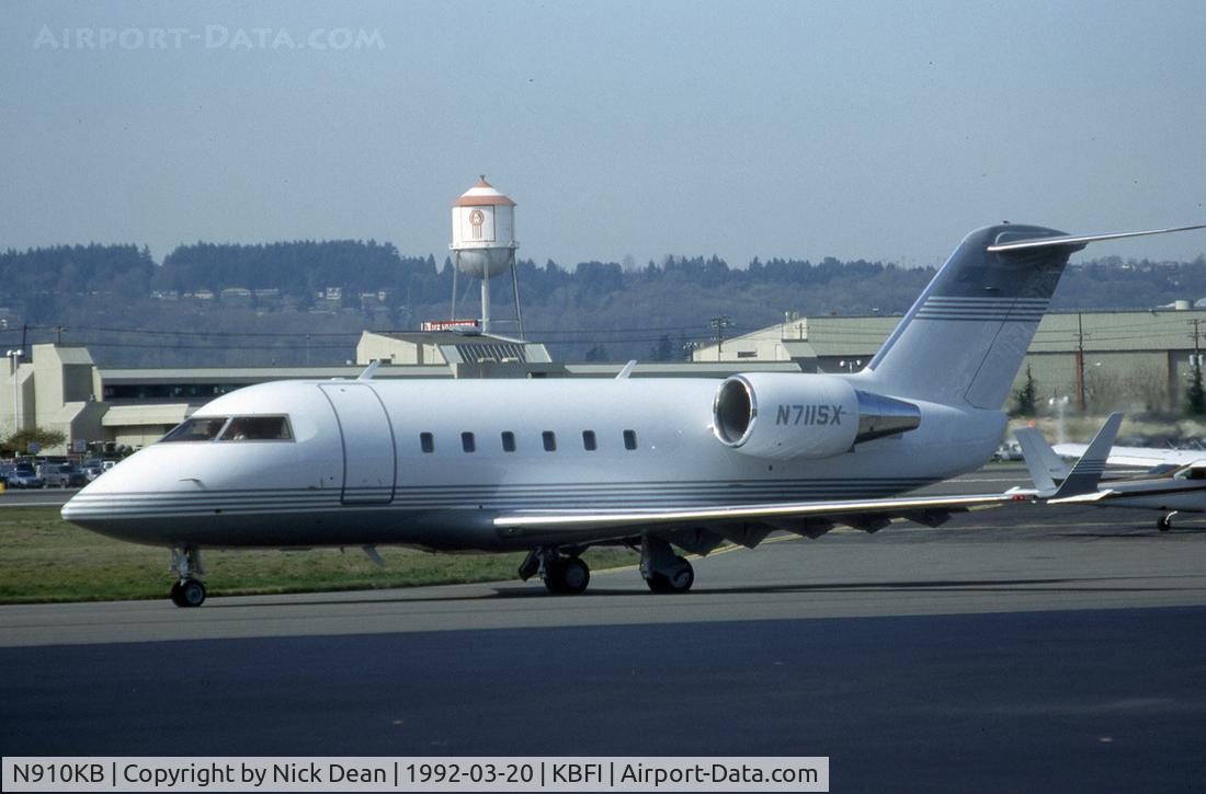 N910KB, 1983 Canadair Challenger 601 (CL-600-2A12) C/N 3007, KBFI (Currently registered N910KB as posted)
