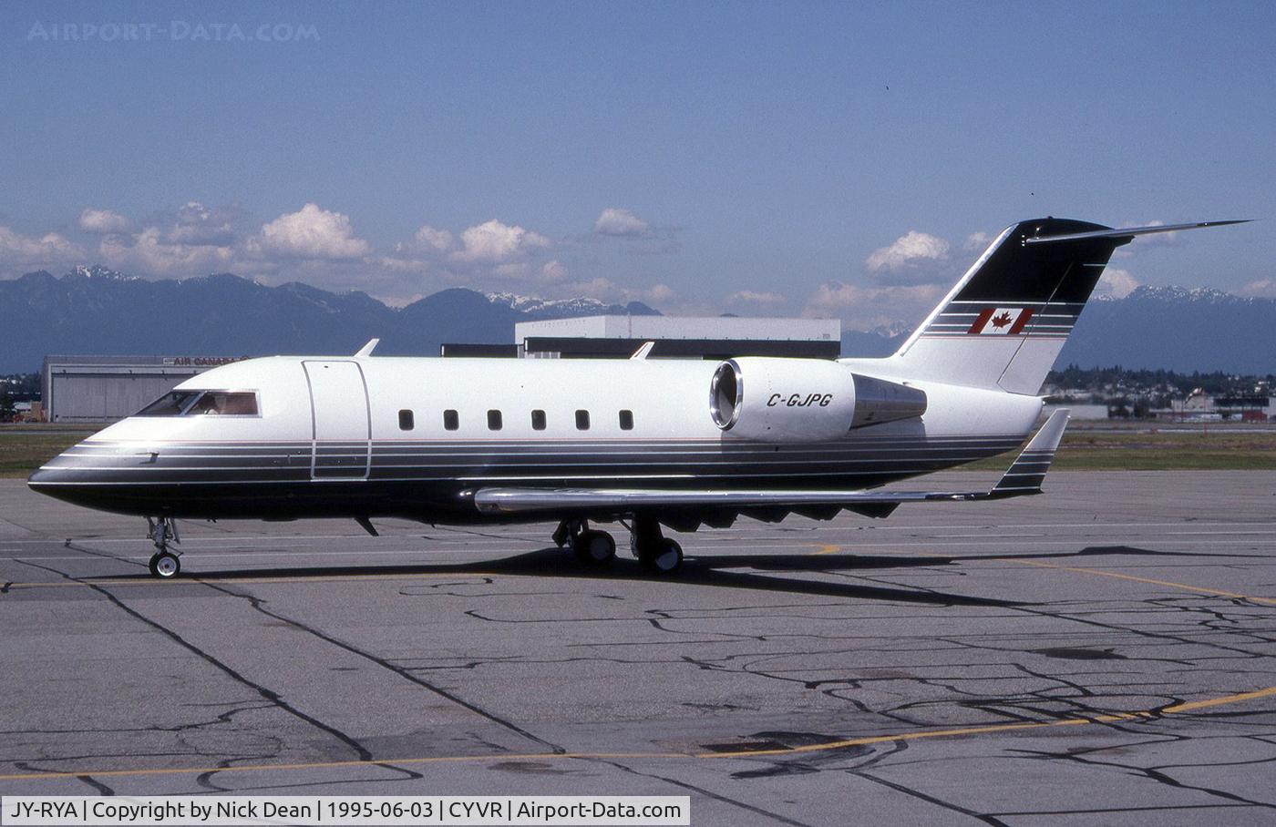 JY-RYA, 1983 Canadair Challenger 601 (CL-600-2A12) C/N 3017, CYVR (Seen here as C-GJPG reg is currently on a DA900 the CL601 is now in Jordan registered JY-RYA as posted for C/N accuracy)