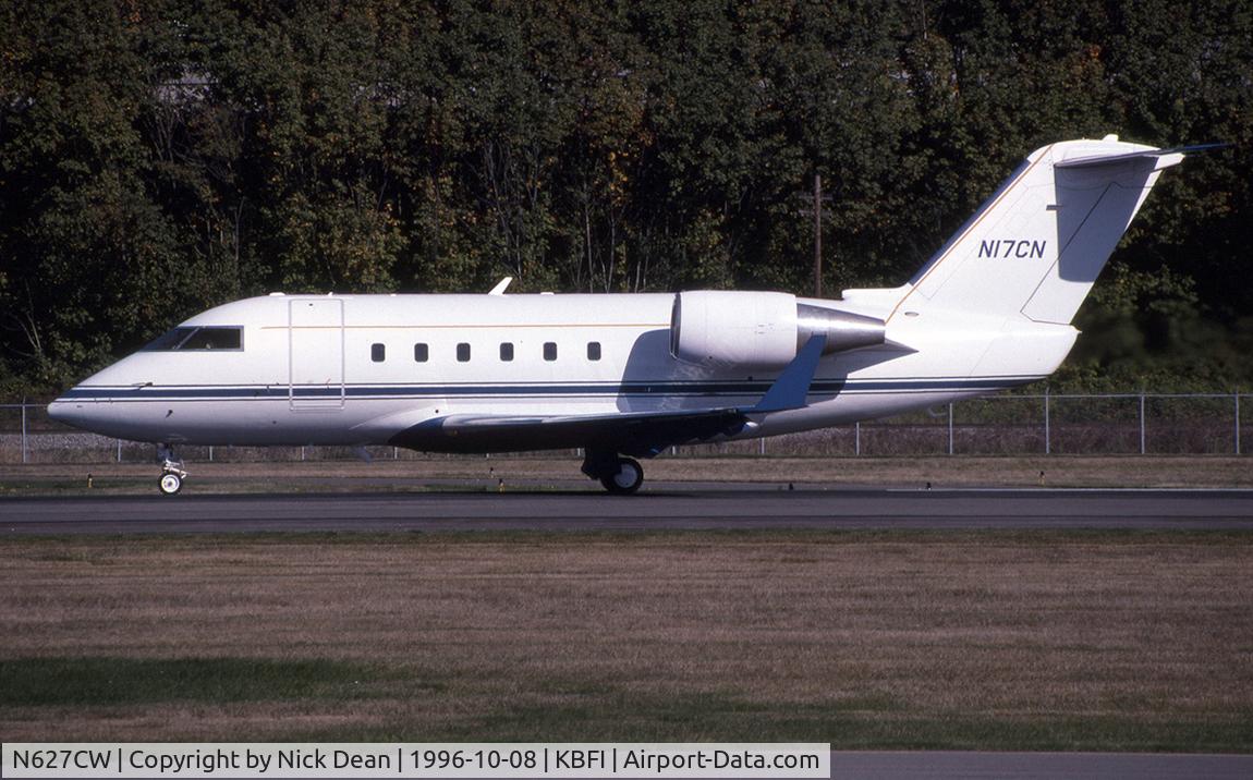 N627CW, 1984 Canadair Challenger 601 (CL-600-2A12) C/N 3027, KBFI (This airframe seen here as N17CN became N627CW as posted and is currently registered C-GPSI)
