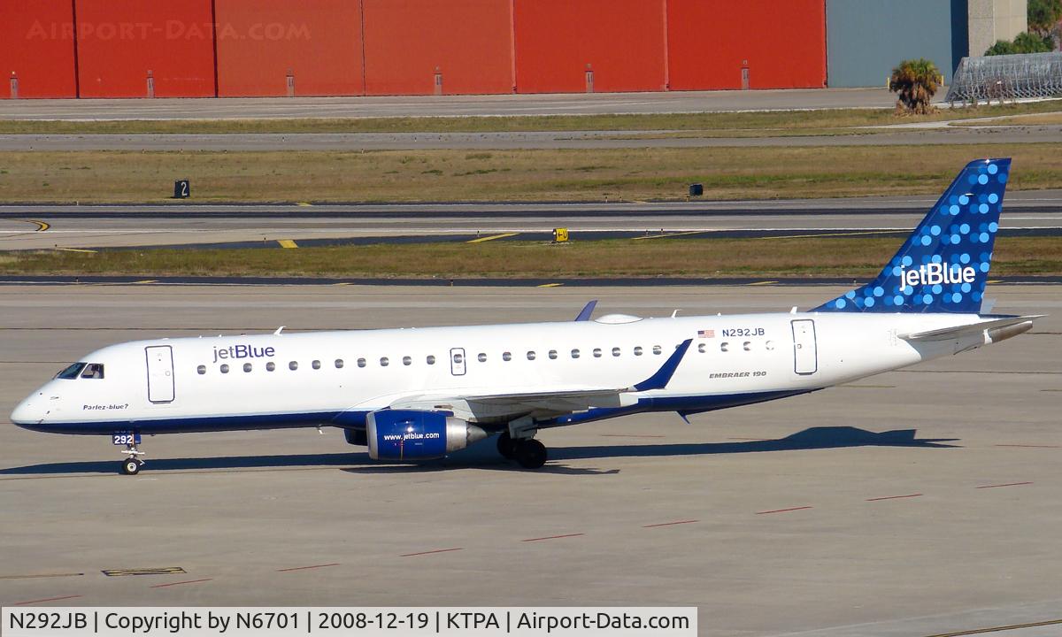 N292JB, 2008 Embraer ERJ-190-100 IGW 190AR C/N 19000179, N292JB