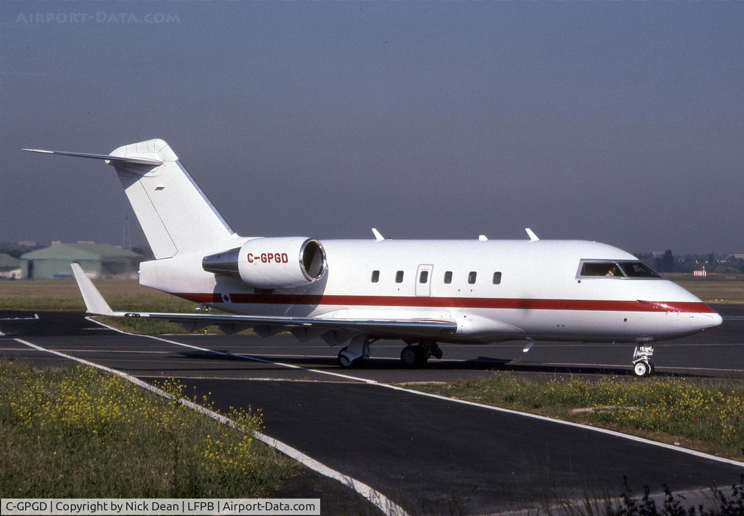 C-GPGD, 1993 Bombardier Challenger 601-3R (CL-600-2B16) C/N 5145, LFPB (Seen here as C-GPGD the 2nd of 4 Challengers to carry this reg this frame is currently registered N1DH as posted)