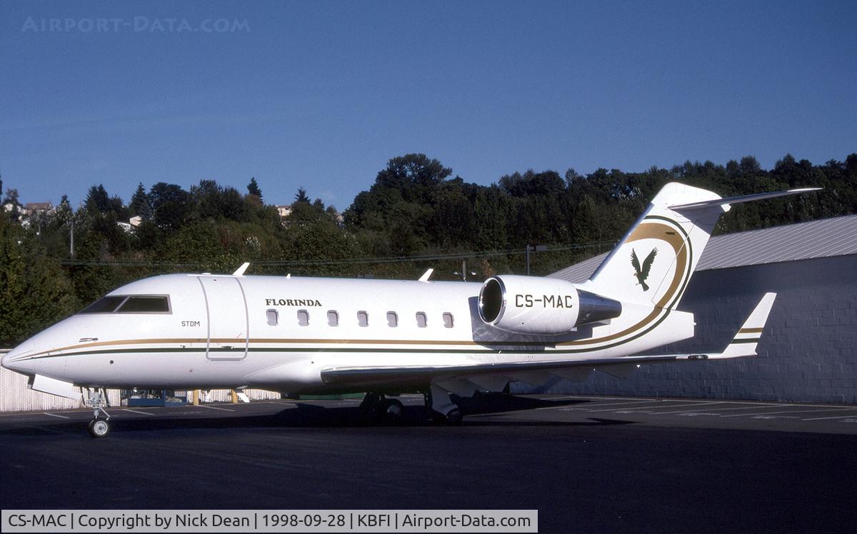 CS-MAC, 1995 Canadair Challenger 601-3R (CL-600-2B16) C/N 5178, KBFI (Currently registered B-MAC)
