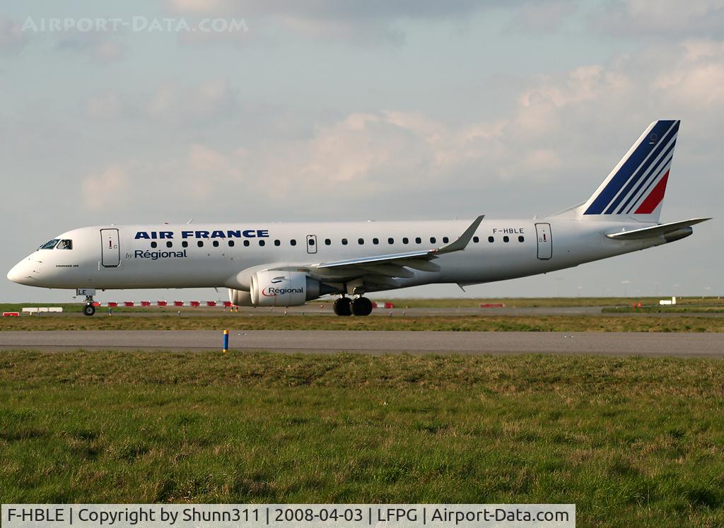 F-HBLE, 2007 Embraer 190AR (ERJ-190-100IGW) C/N 19000123, Arriving from flight and rolling to the gate