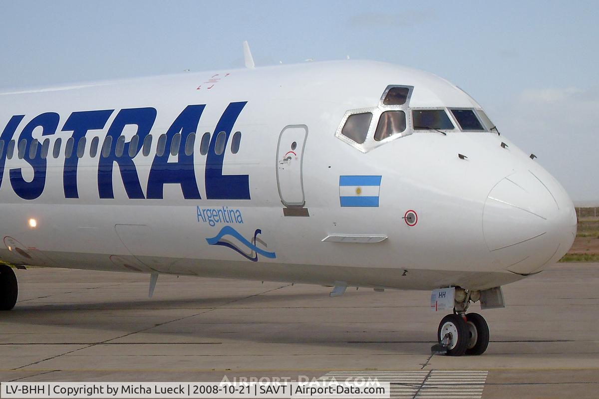LV-BHH, 1989 McDonnell Douglas MD-83 (DC-9-83) C/N 49741, At Trelew