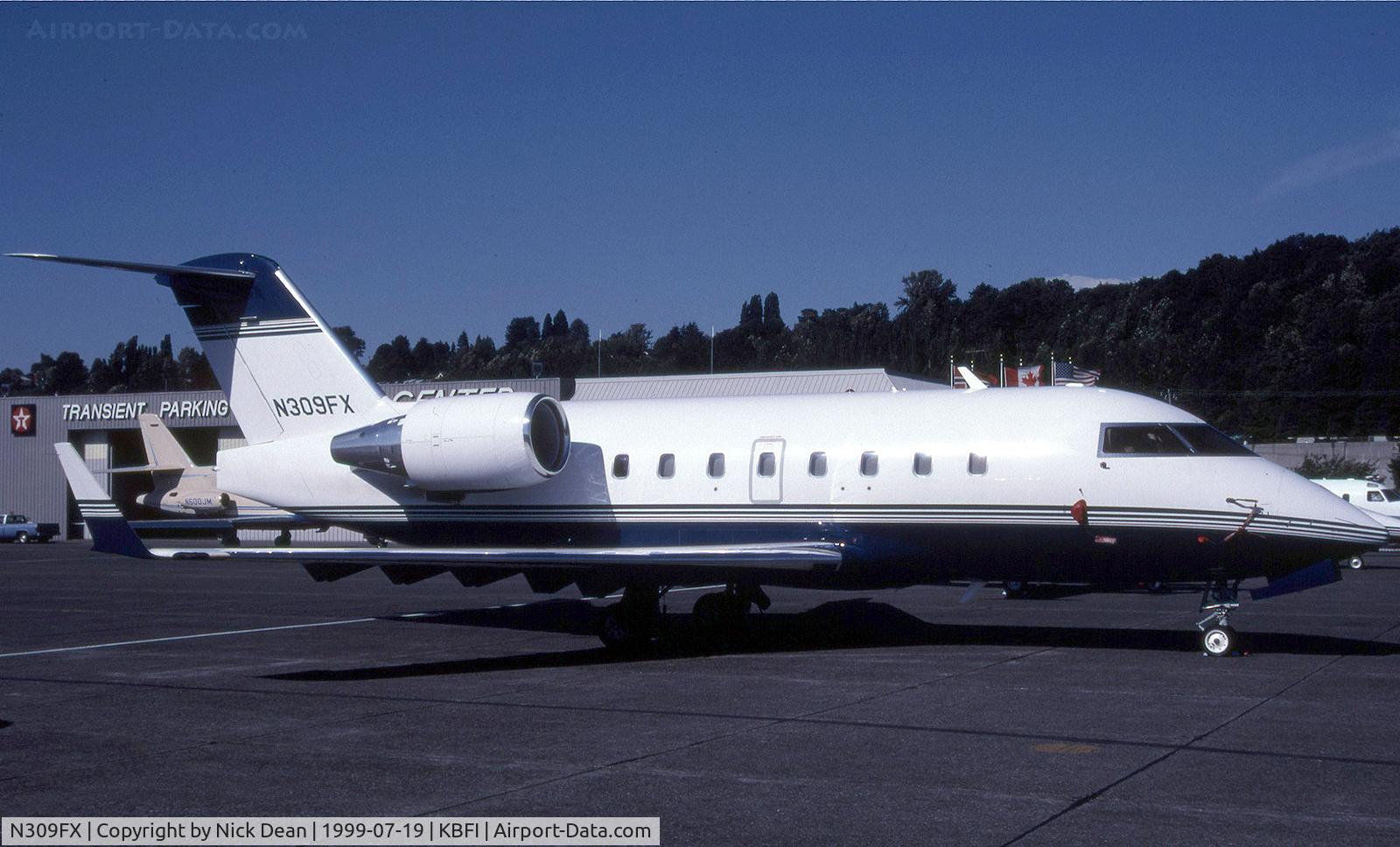 N309FX, 1996 Canadair Challenger 604 (CL-600-2B16) C/N 5306, KBFI (Currently registered N604WB)