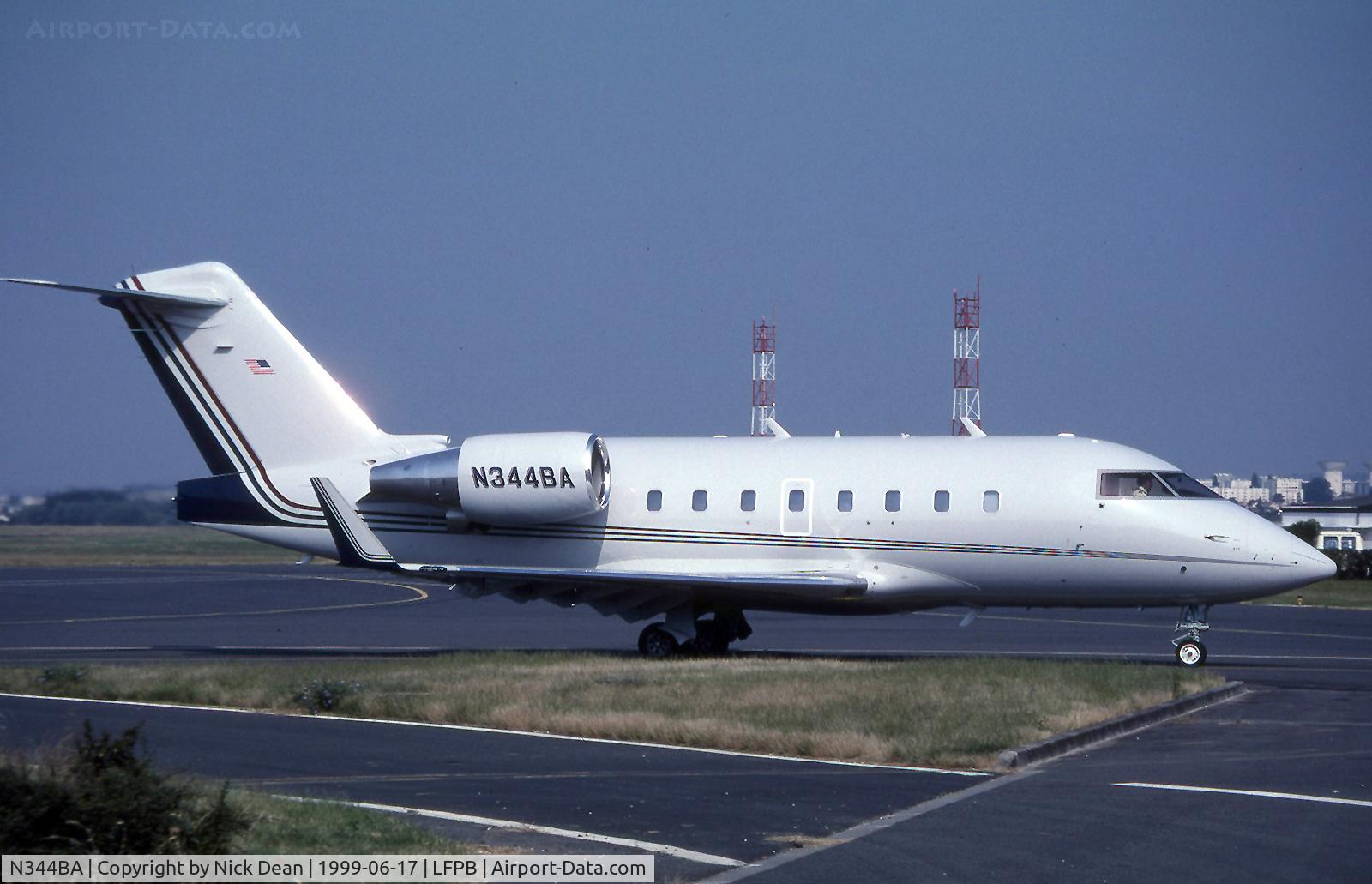 N344BA, 1997 Canadair Challenger 604 (CL-600-2B16) C/N 5344, LFPB (Currently registered N604DH as posted)