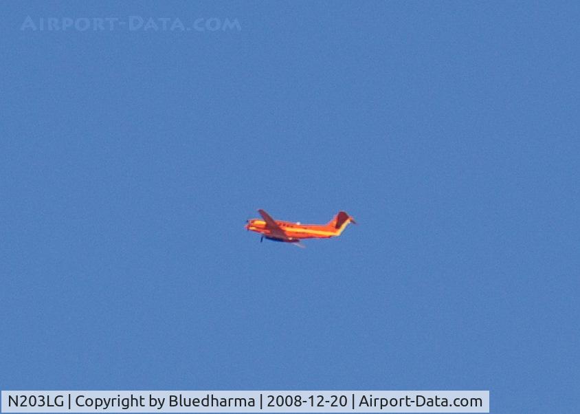 N203LG, 1981 Beech B200 King Air C/N BB-926, Flight for Life Heading West above Littleton Colorado.