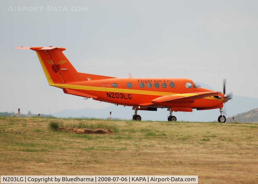 N203LG, 1981 Beech B200 King Air C/N BB-926, Flight for Life at Position and Hold.