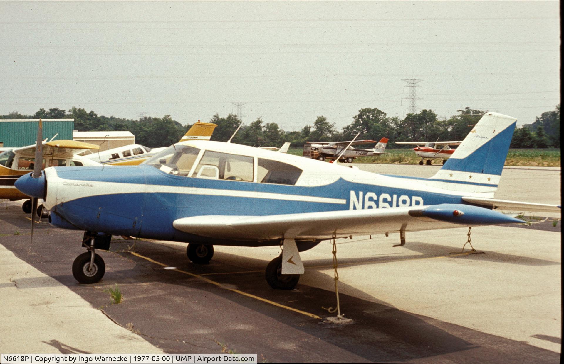 N6618P, 1960 Piper PA-24 C/N 24-1739, Piper PA-24 Comanche at Indianapolis Metropolitan Airport