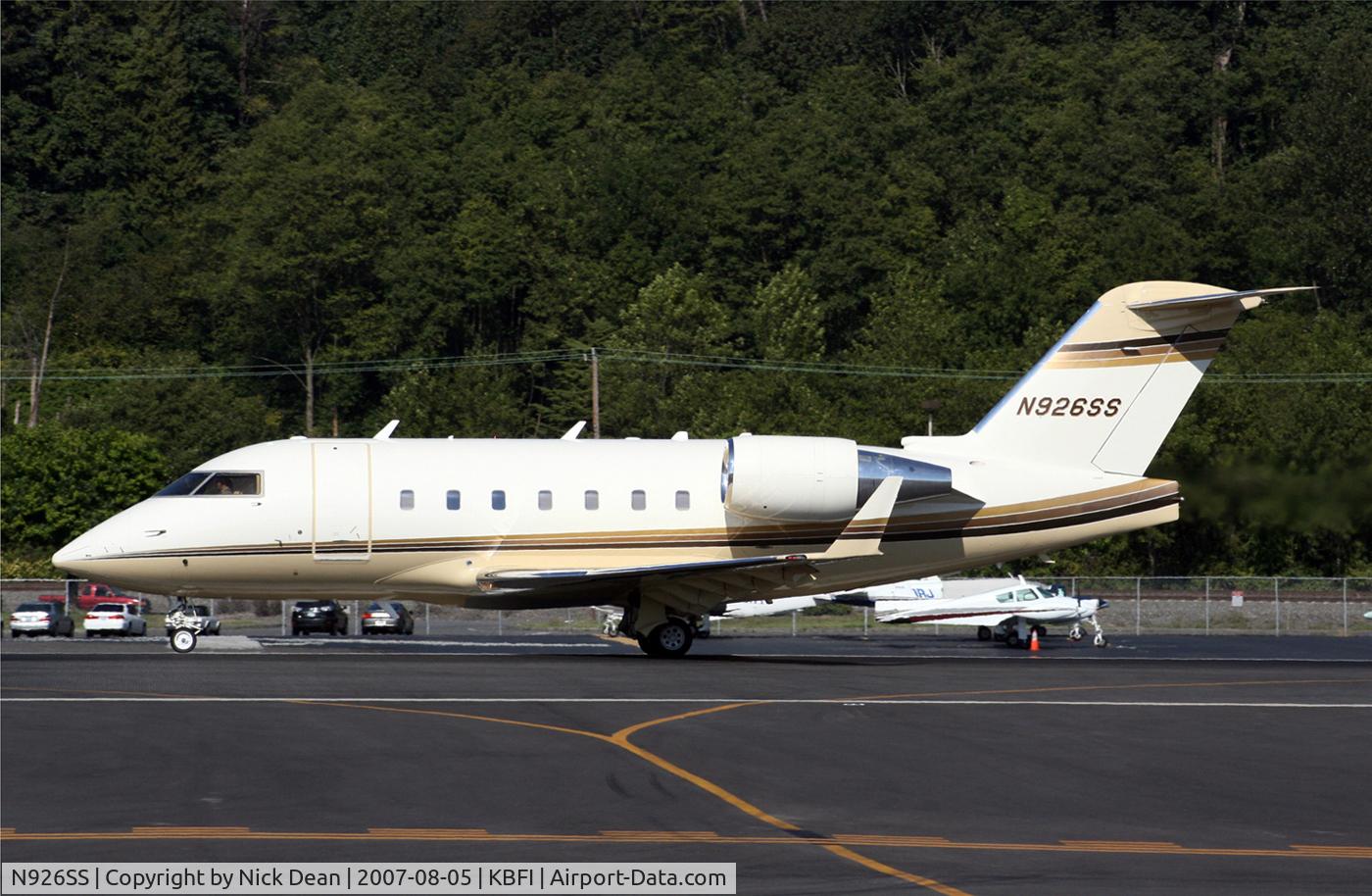 N926SS, 1999 Bombardier Challenger 604 (CL-600-2B16) C/N 5436, KBFI