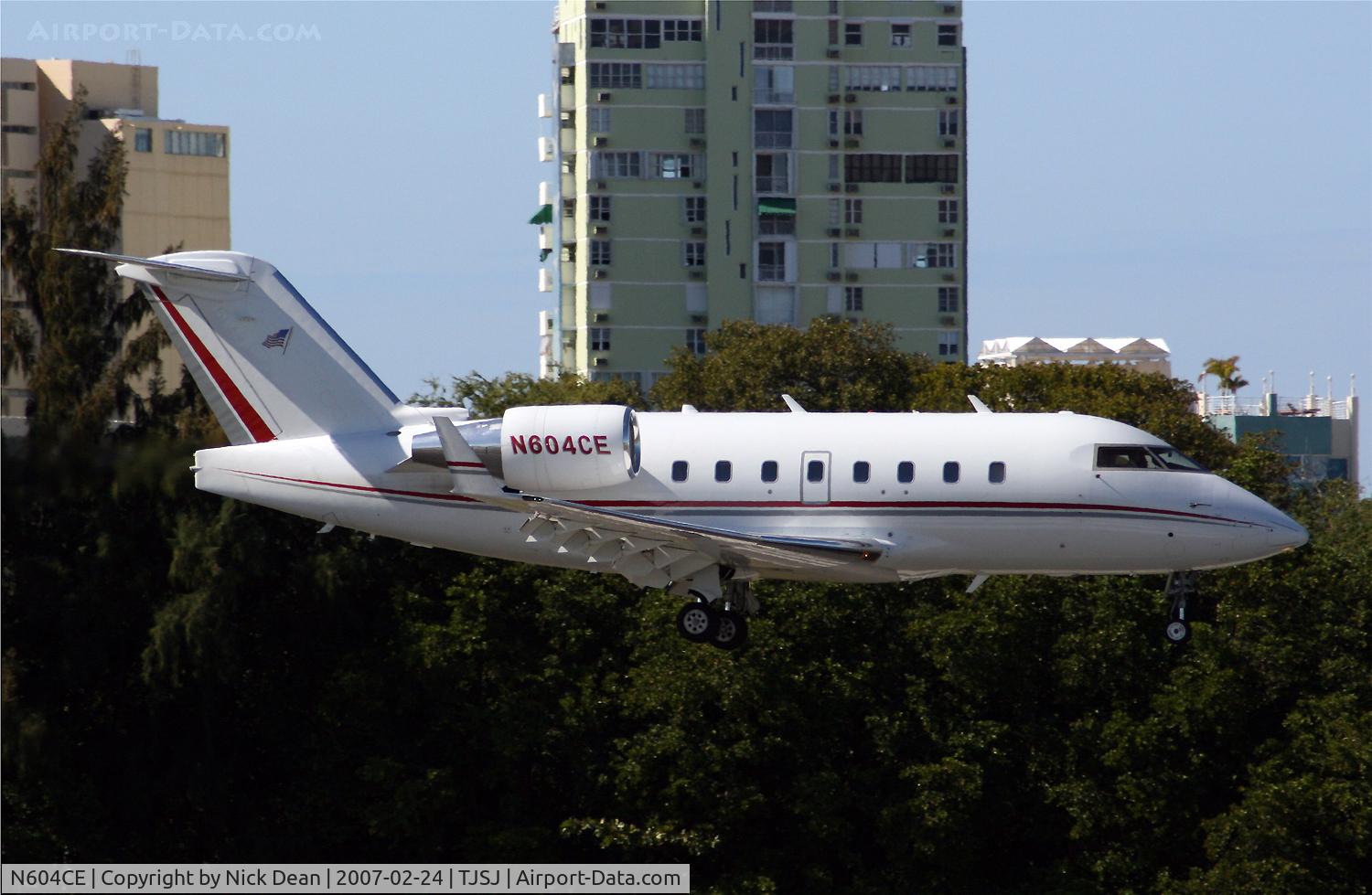 N604CE, 2000 Bombardier Challenger 604 (CL-600-2B16) C/N 5446, TJSJ