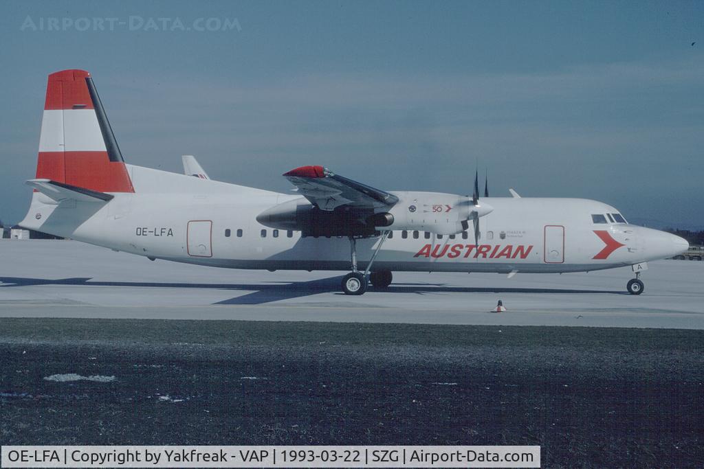 OE-LFA, 1988 Fokker 50 C/N 20122, Austrian Air Service Fokker 50