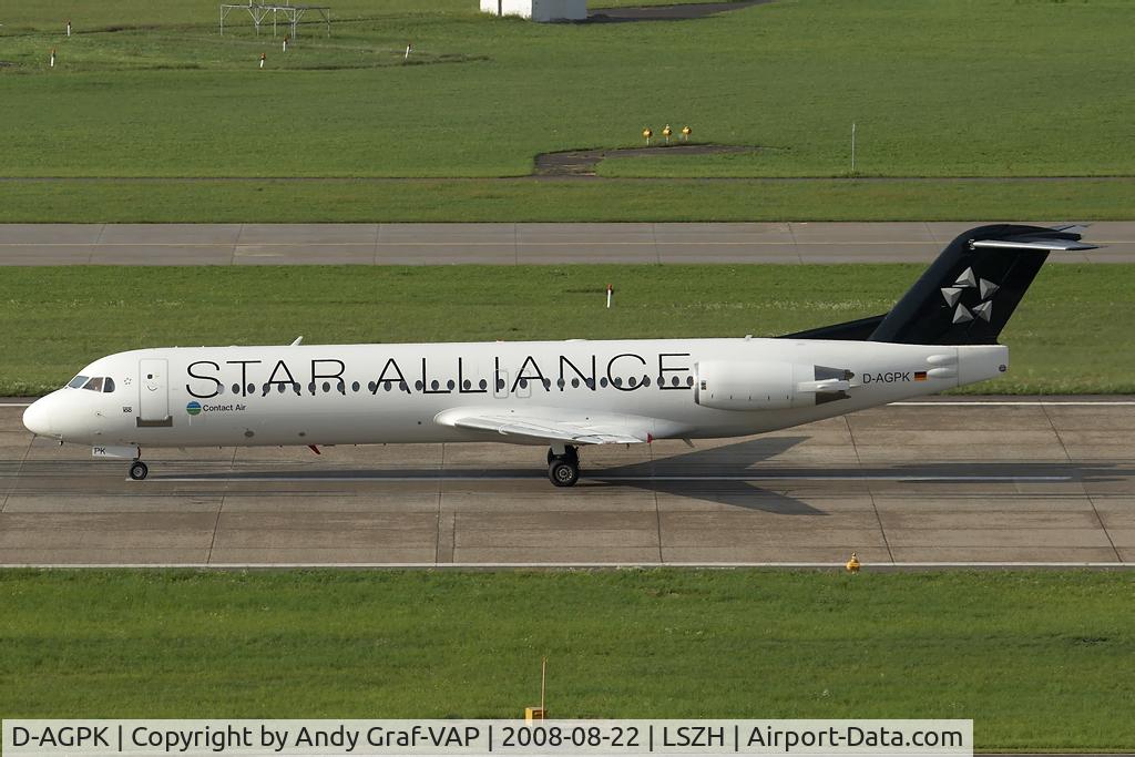 D-AGPK, 1990 Fokker 100 (F-28-0100) C/N 11313, Contact Air F100