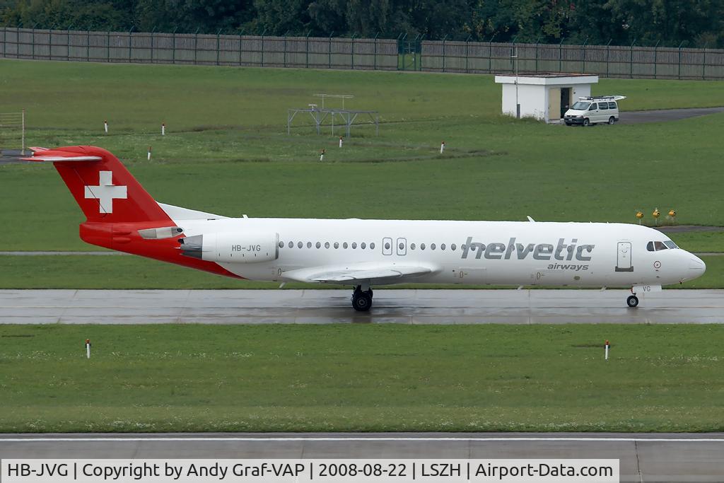 HB-JVG, 1993 Fokker 100 (F-28-0100) C/N 11478, Helvetic F100