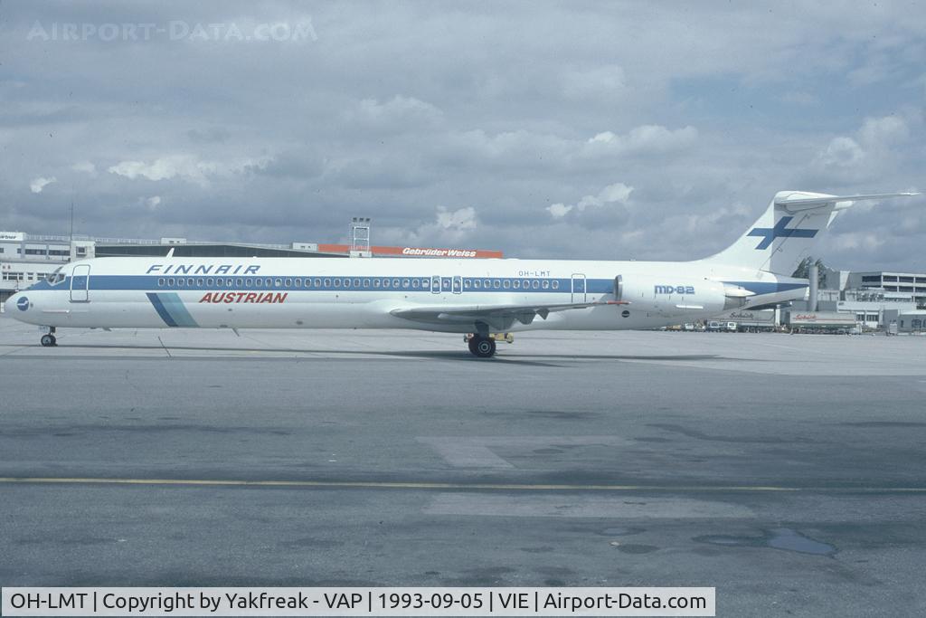 OH-LMT, 1989 McDonnell Douglas MD-82 (DC-9-82) C/N 49877, Finnair MD80 on lease to Austrian Airlines