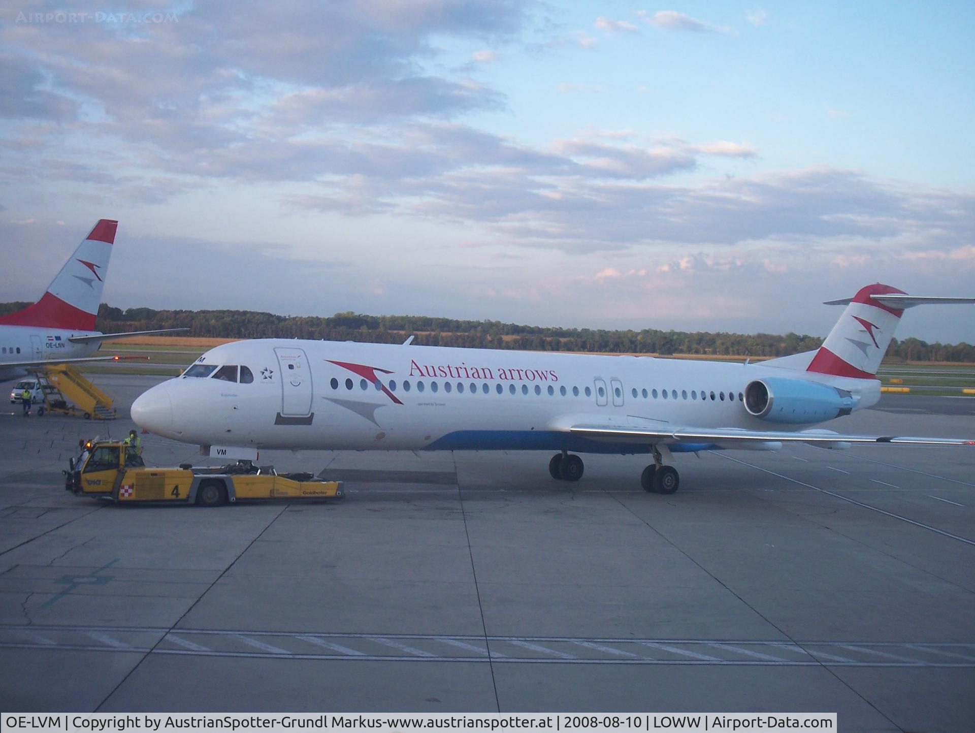 OE-LVM, 1991 Fokker F100 (F-28-0100) C/N 11361, Austrian Arrows