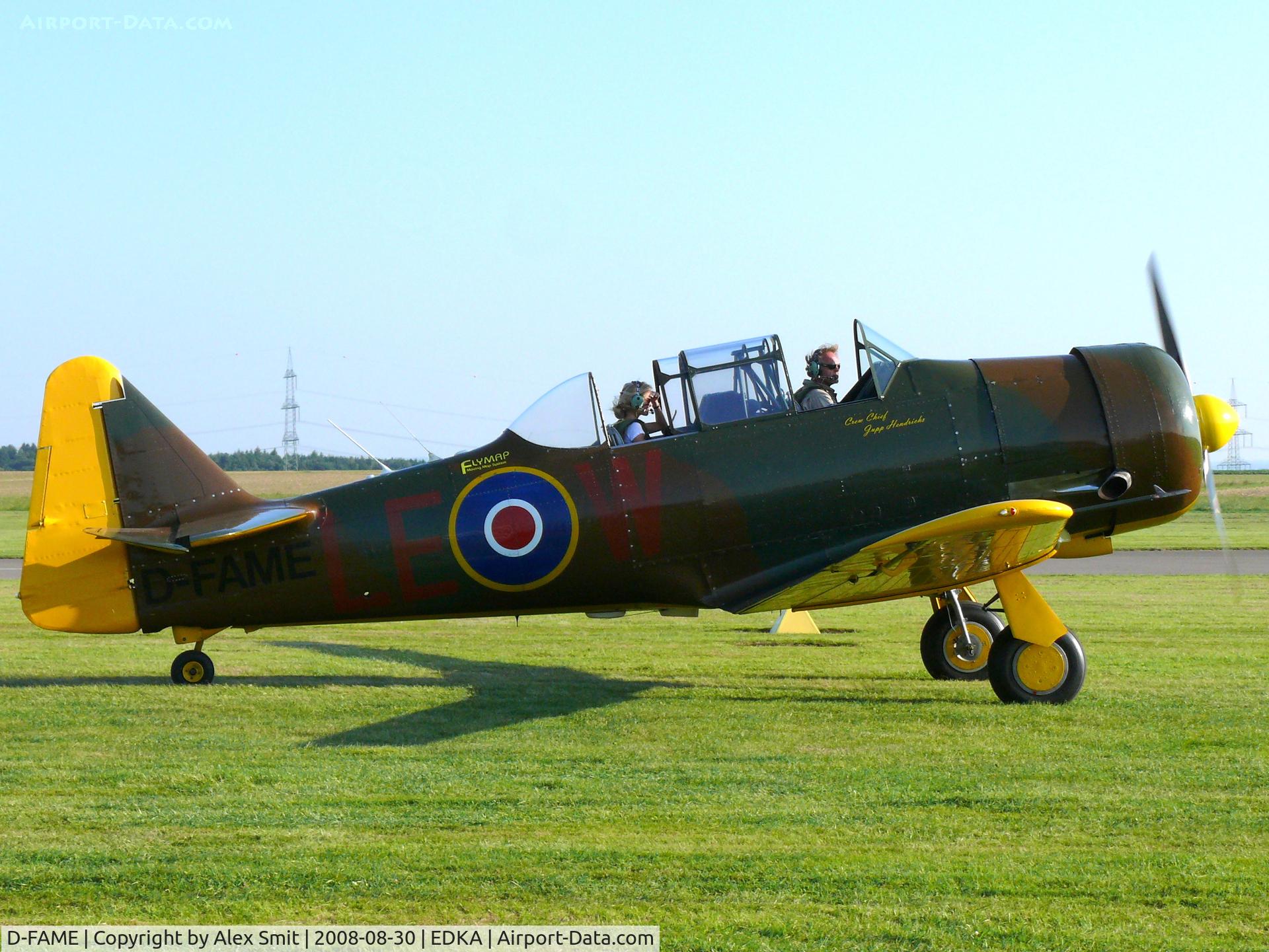 D-FAME, 1952 Canadian Car & Foundry T-6 Harvard Mk.4 C/N CCF4-77, North American T-6 Harvard Mk4 D-FAME painted as Royal Air Force LE-W