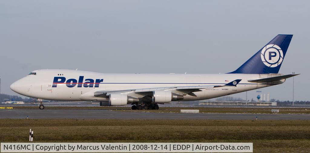 N416MC, 2002 Boeing 747-47UF C/N 32838/1307, New Design, Runway South in Leipzig
