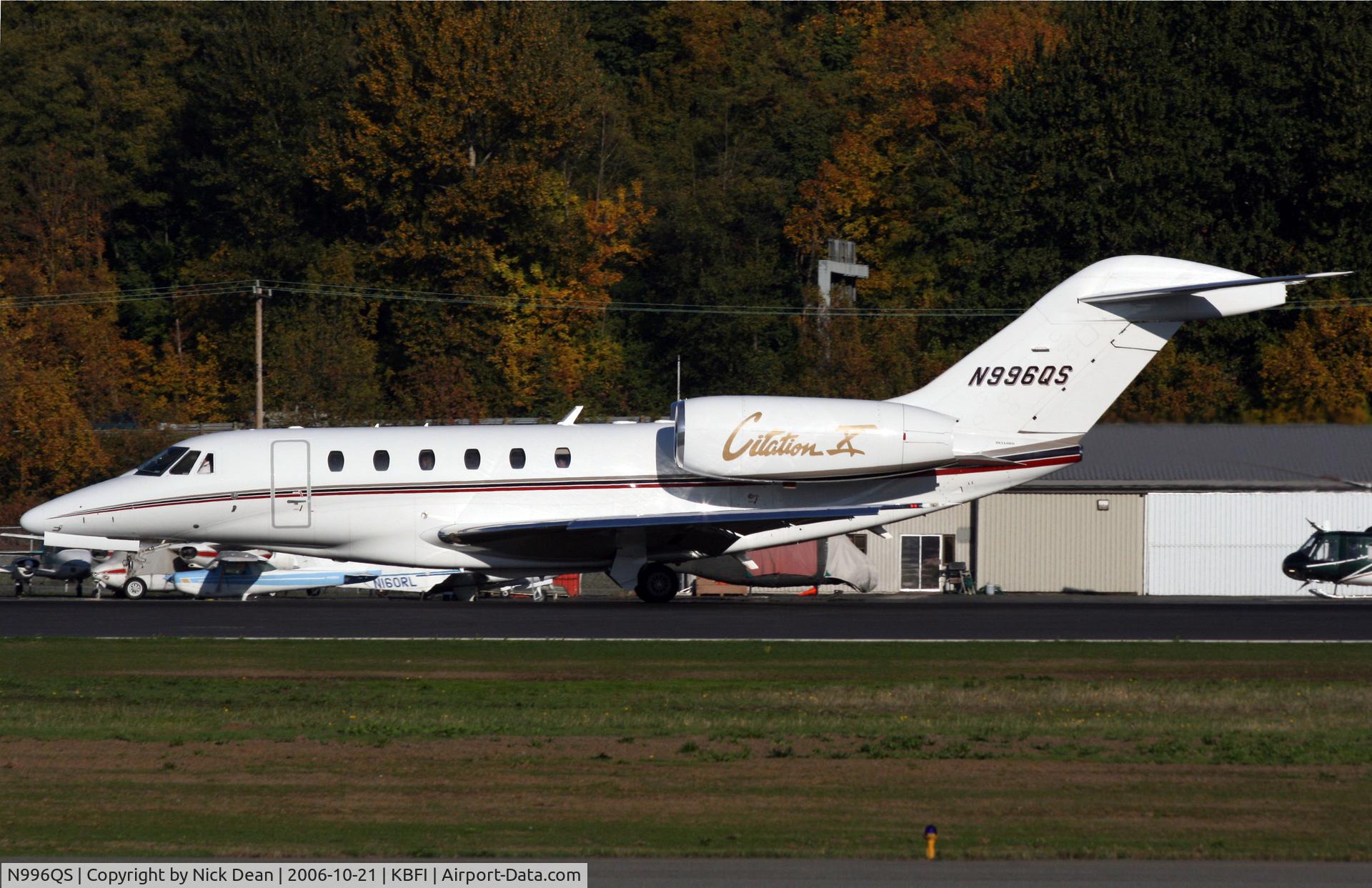 N996QS, 2002 Cessna 750 Citation X C/N 750-0196, KBFI