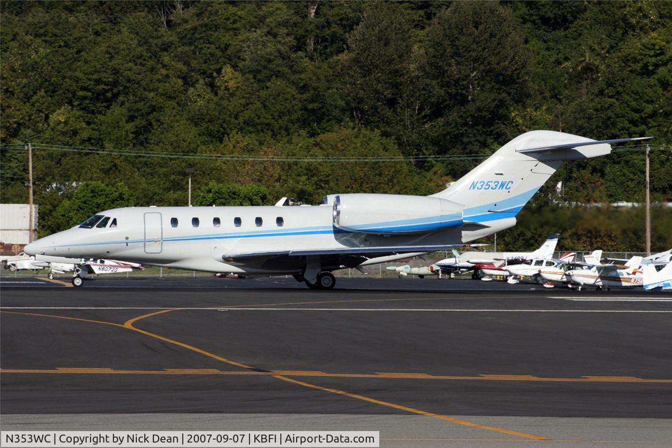 N353WC, 2002 Cessna 750 Citation X C/N 750-0180, KBFI