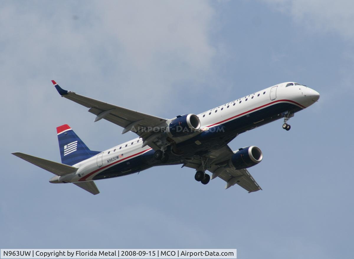 N963UW, 2008 Embraer 190AR (ERJ-190-100IGW) C/N 19000191, US Airways E190