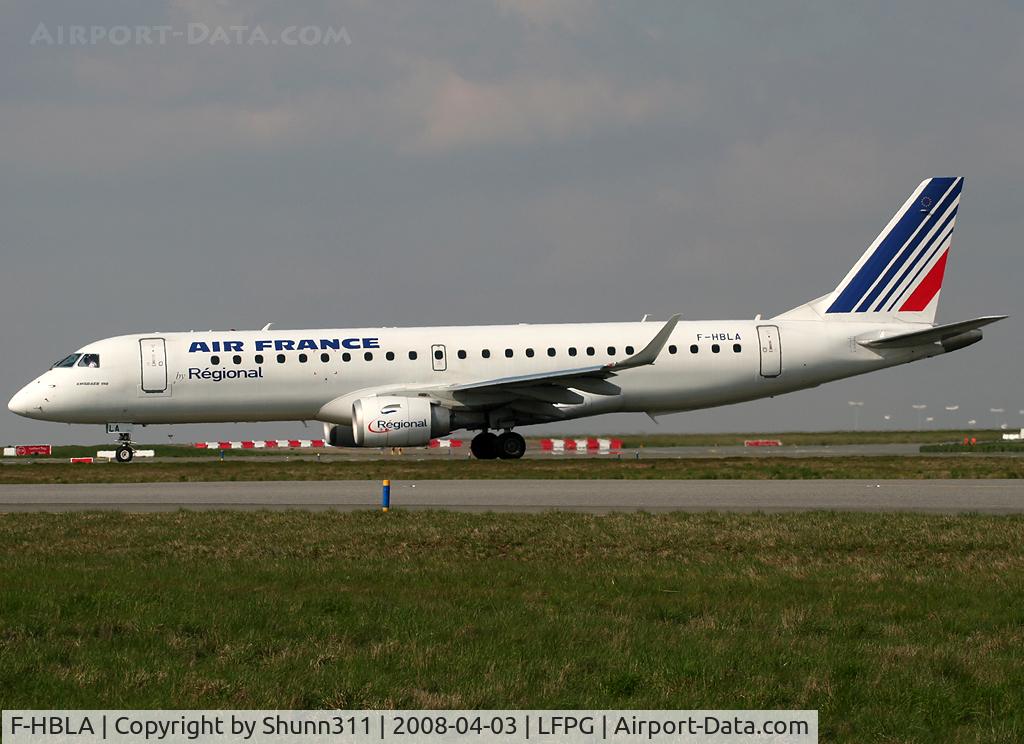 F-HBLA, 2007 Embraer 195LR (ERJ-190-200LR) C/N 19000051, Arriving from flight...