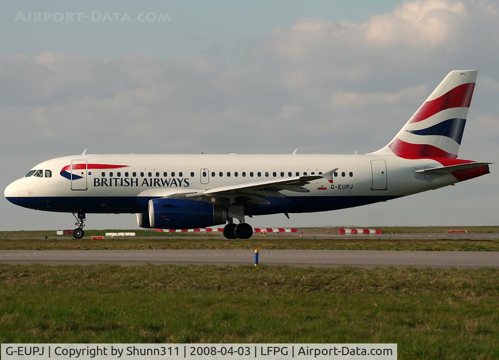 G-EUPJ, 2000 Airbus A319-131 C/N 1232, Arriving from flight...